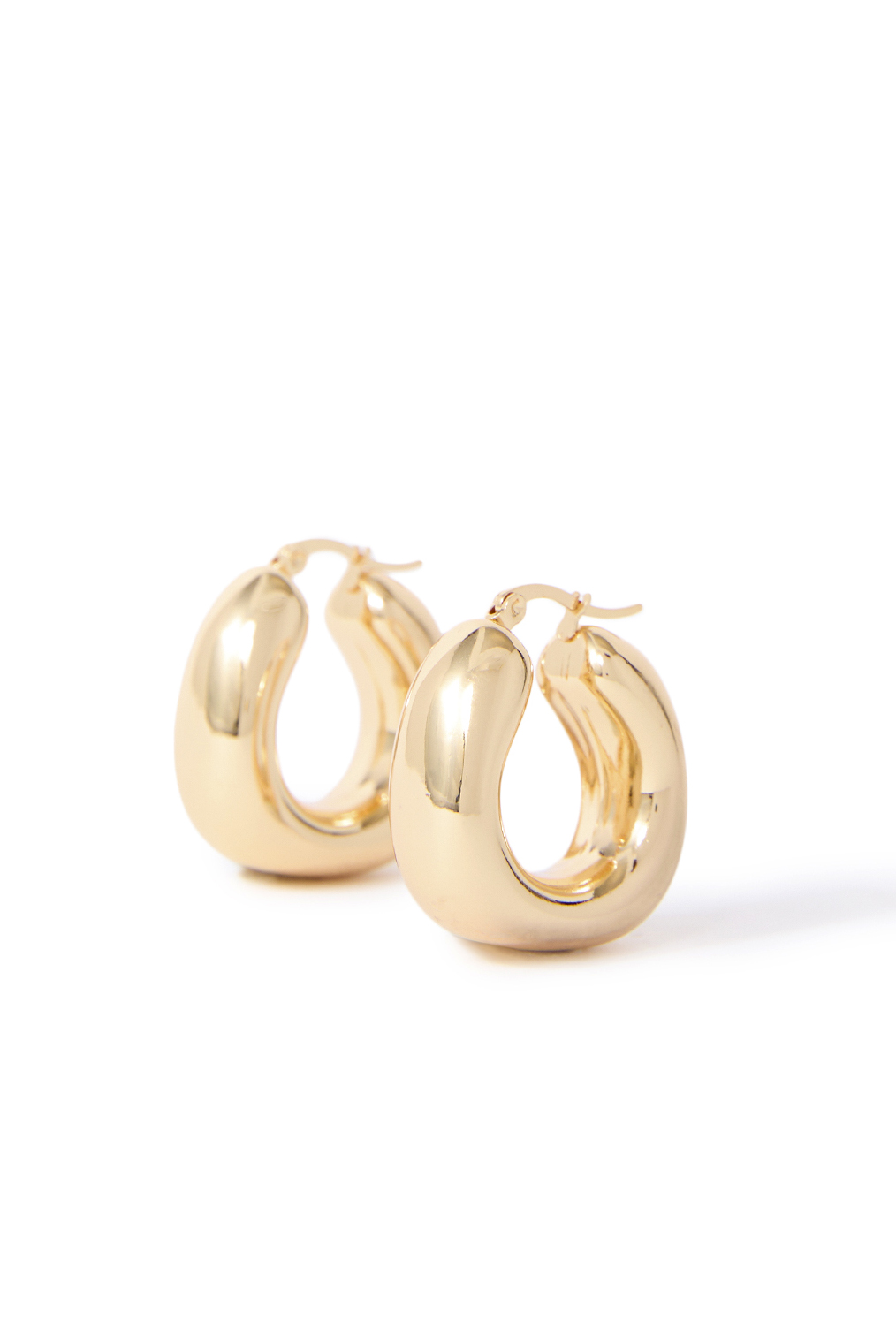Gold bubble hoop earrings