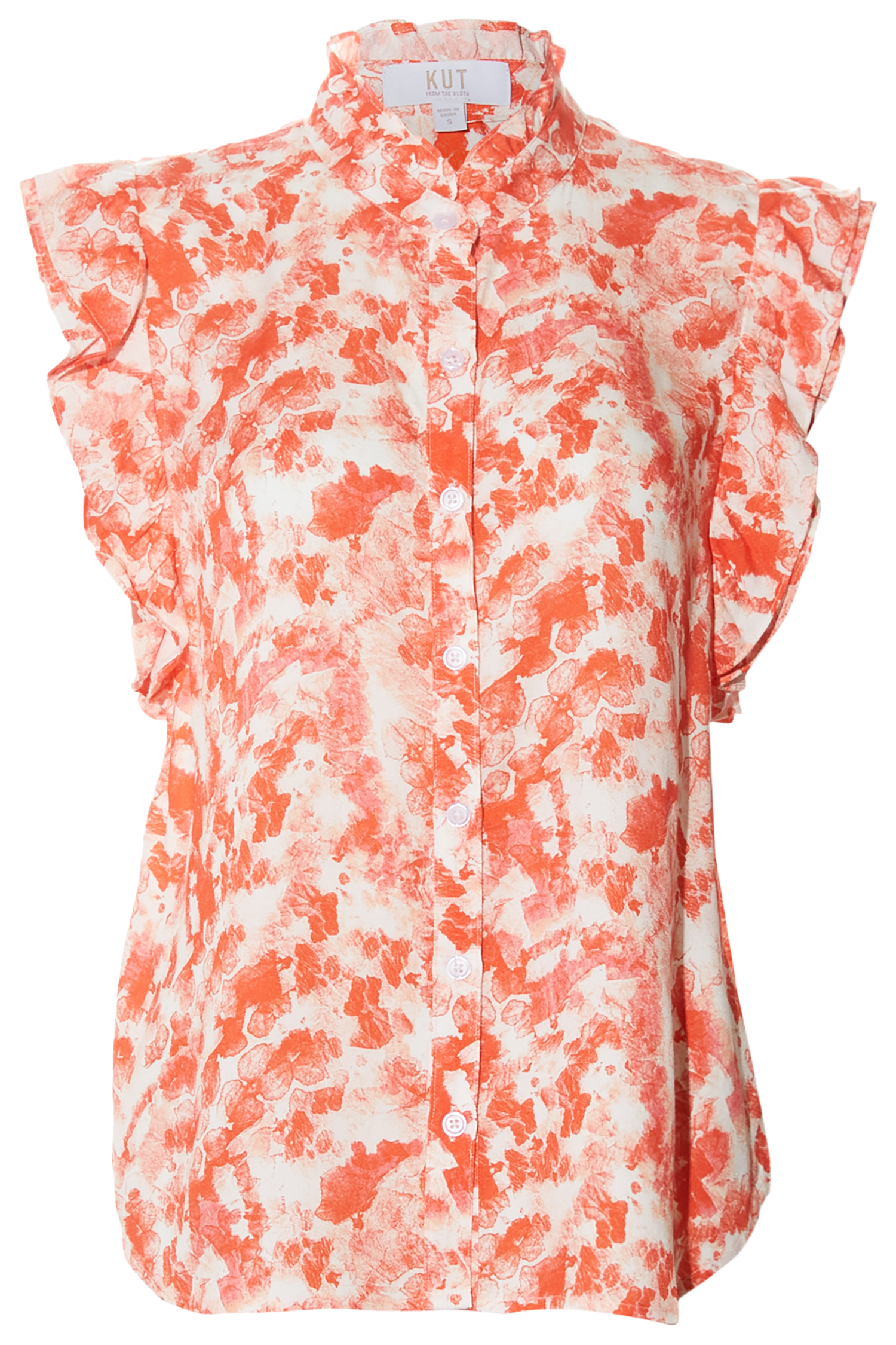 KUT from the Kloth Button Down Ruffle Top
