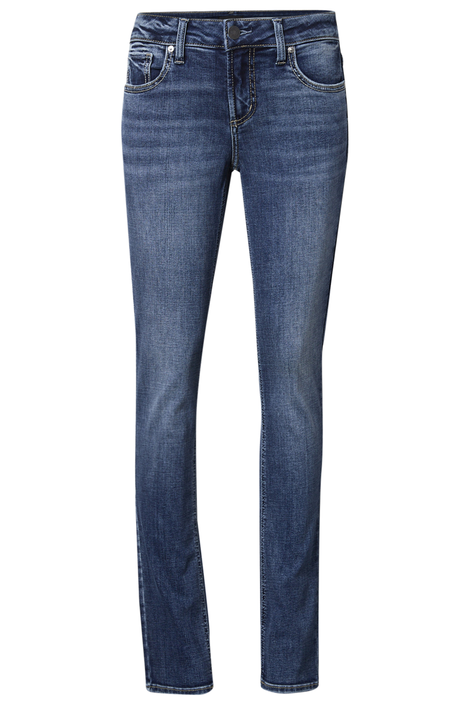 Mid Rise Straight Leg Denim