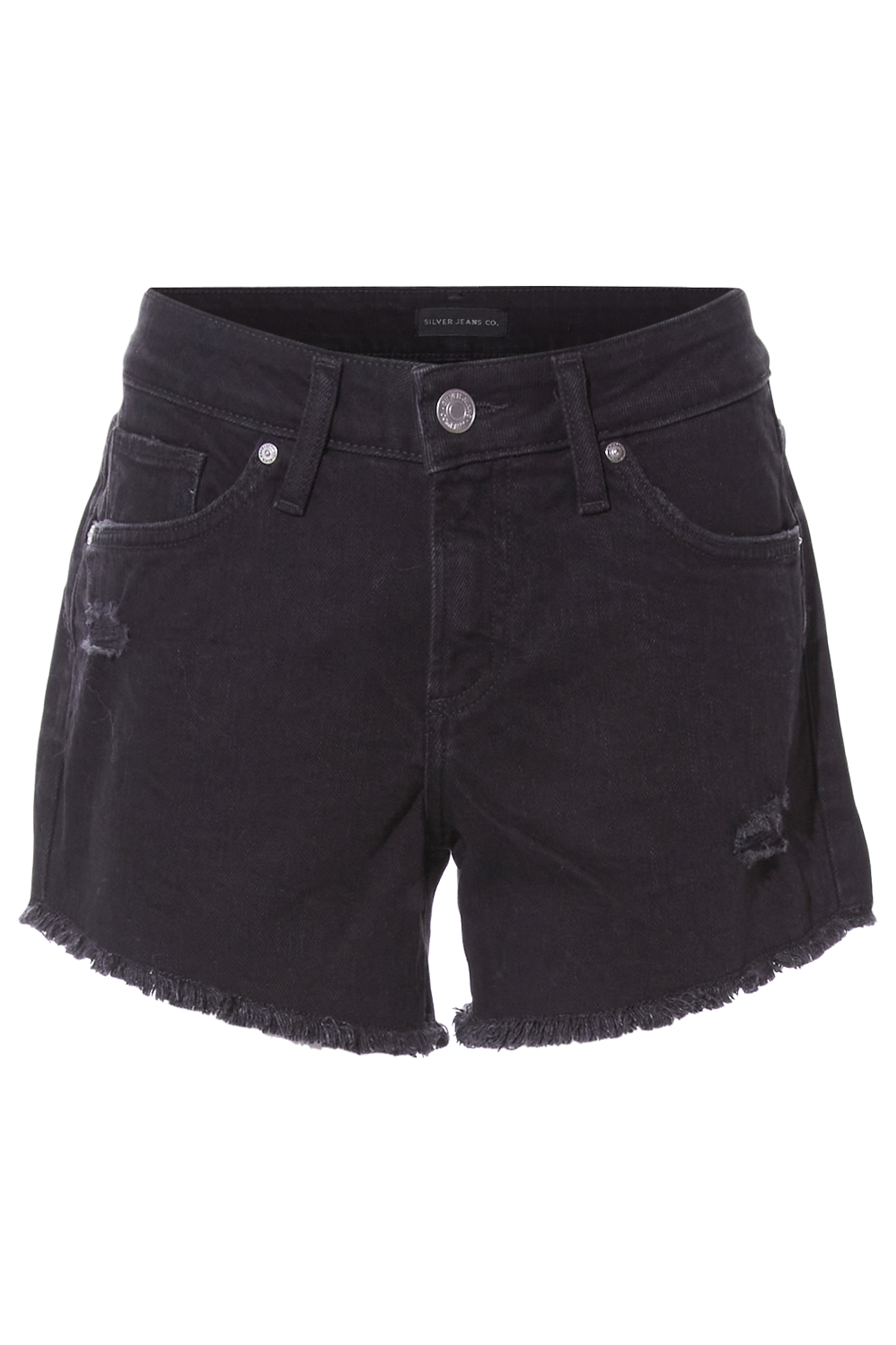 Silver Mid Rise Boyfriend Short