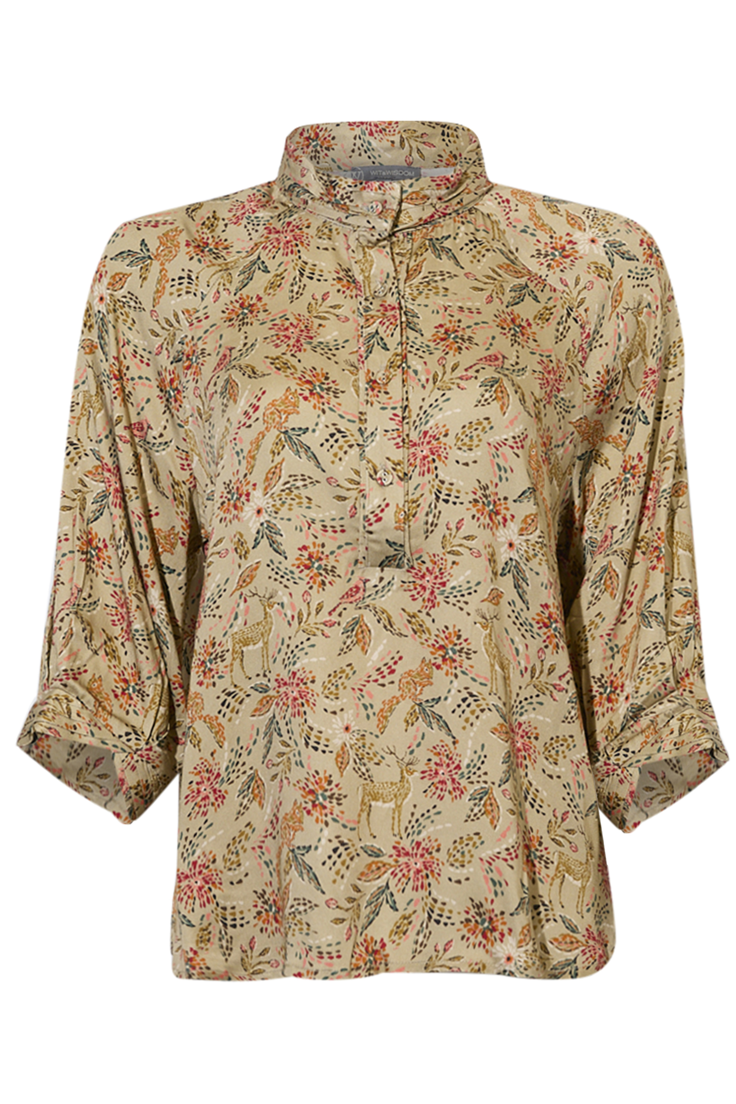 Wit & Wisdom Printed Half Placket Top