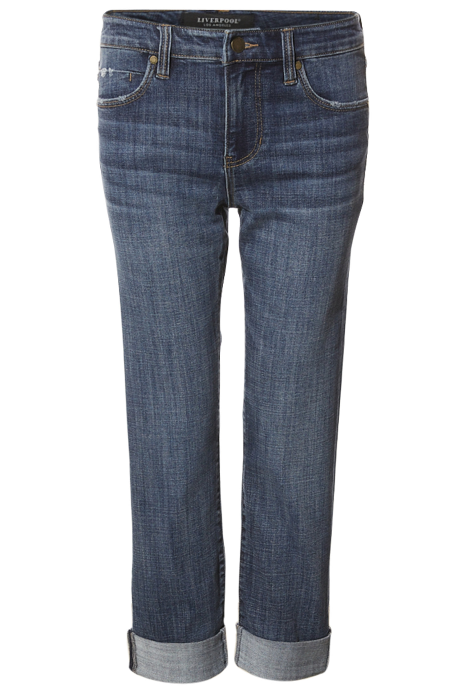Liverpool Crop Rolled Cuff Jean