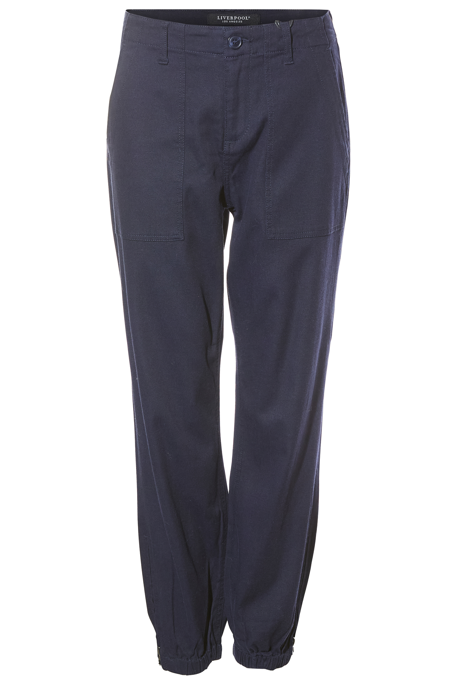 Liverpool Crop Utility Pant with Zip Hem