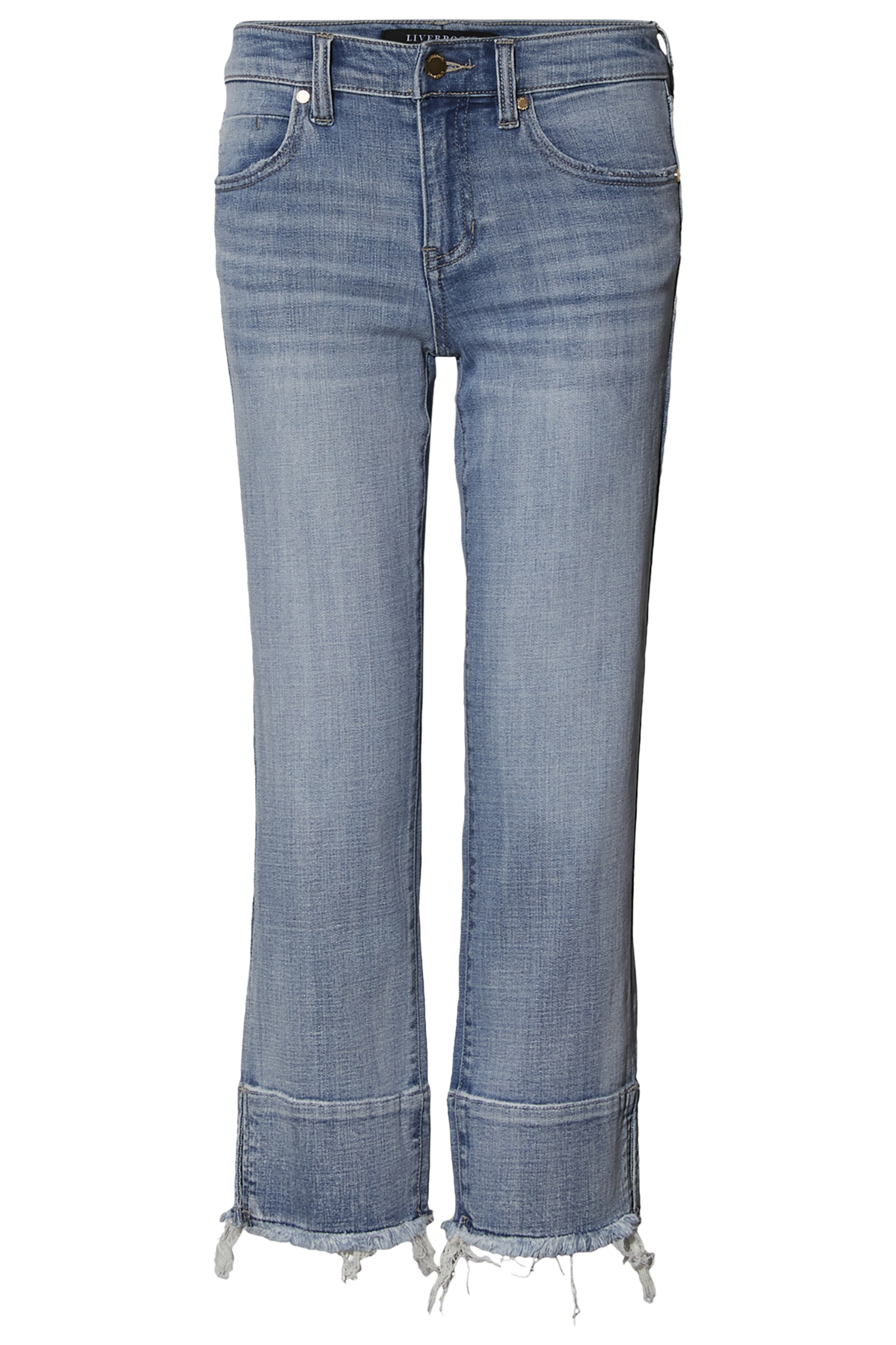 Liverpool Mid Rise Cropped Jean with Double Fray Hem