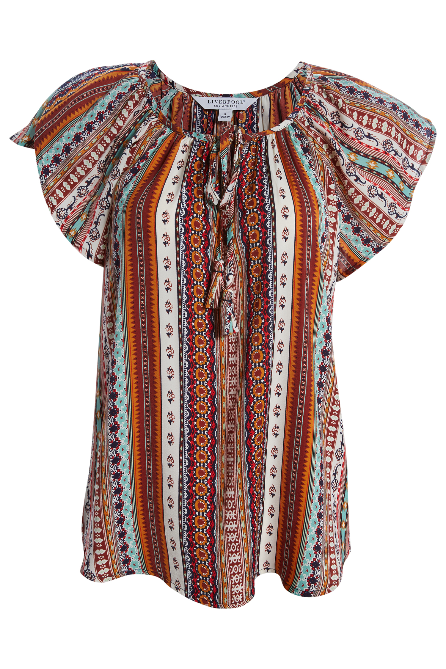 Liverpool Petal Sleeve Printed Top