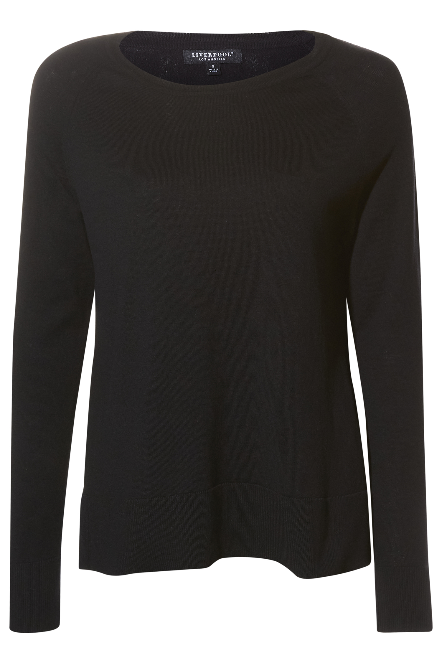 Liverpool Side Slit Raglan Long Sleeve Top