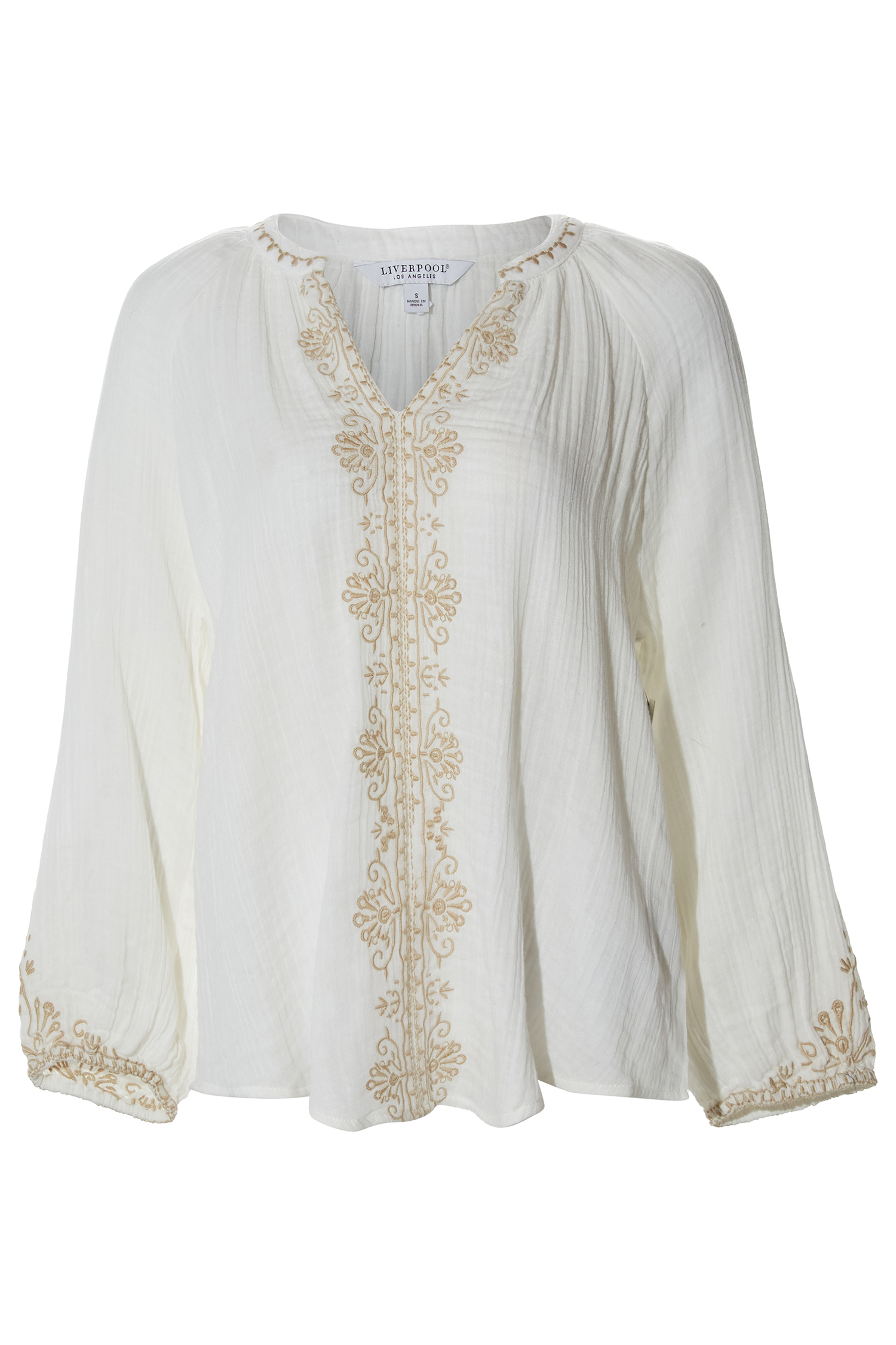 Liverpool Embroidered Double Gauze Top