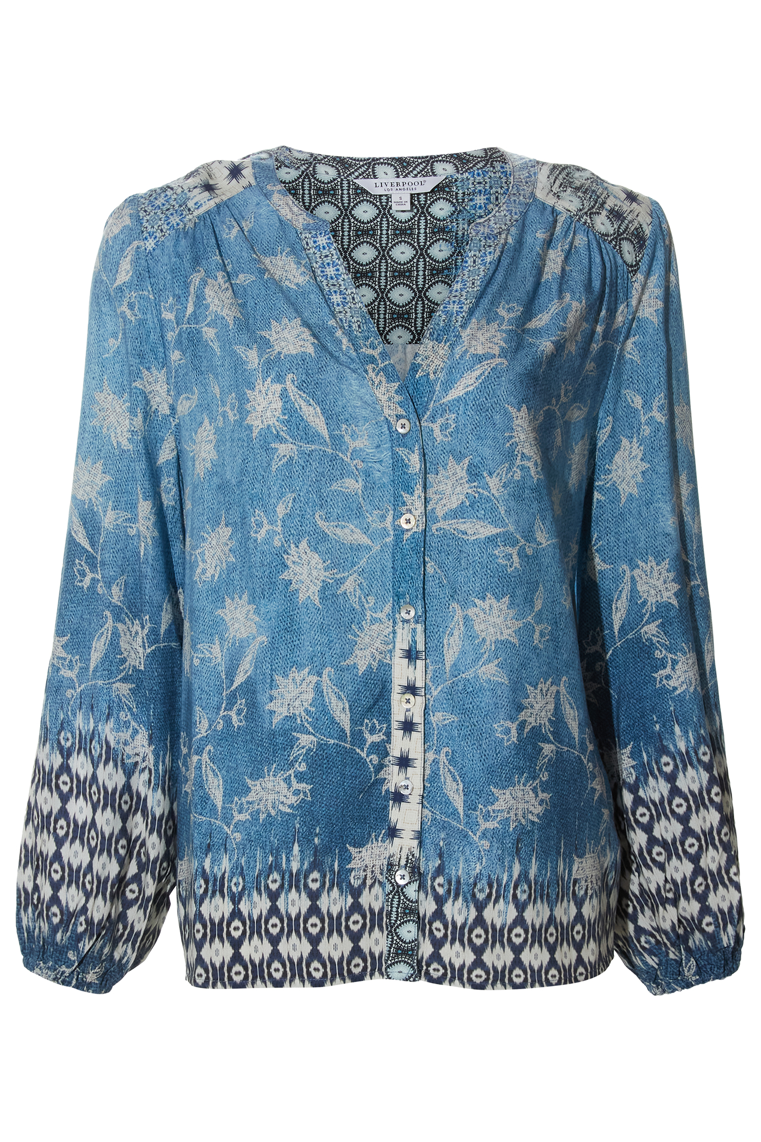 Liverpool Long Sleeve Printed Blouse