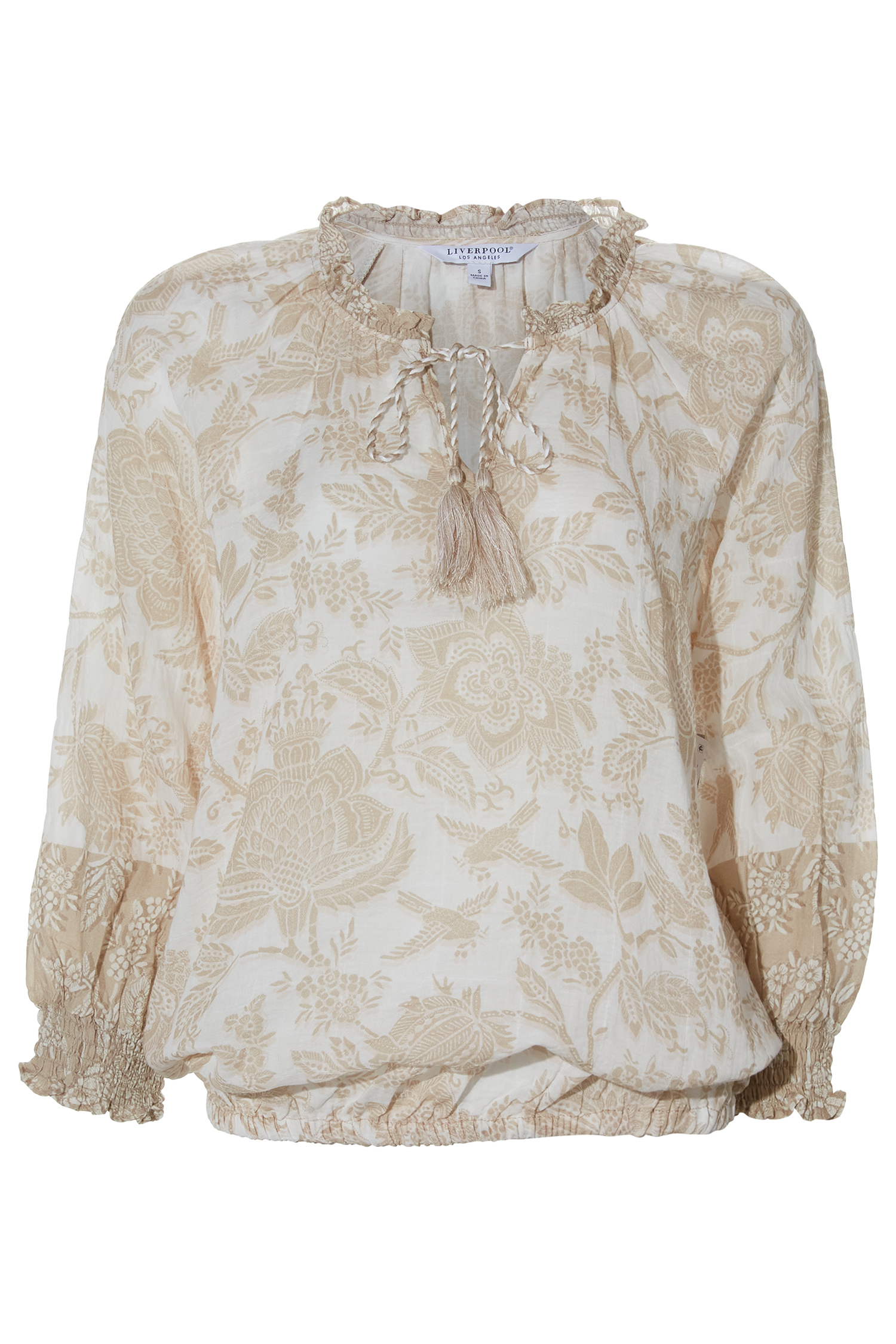 Liverpool Tie Neck Raglan Top
