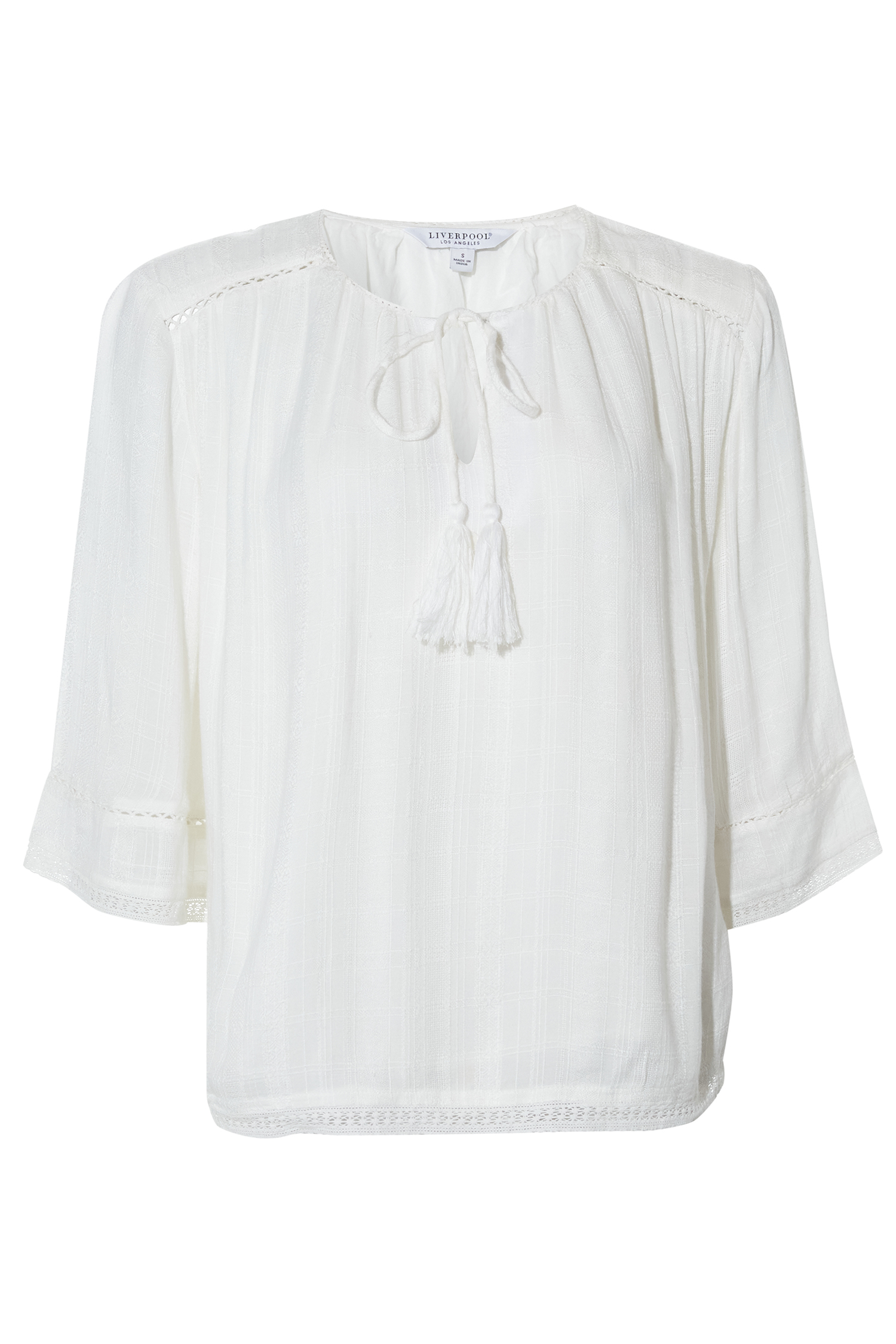 Liverpool Bell Sleeve Split Neck Top