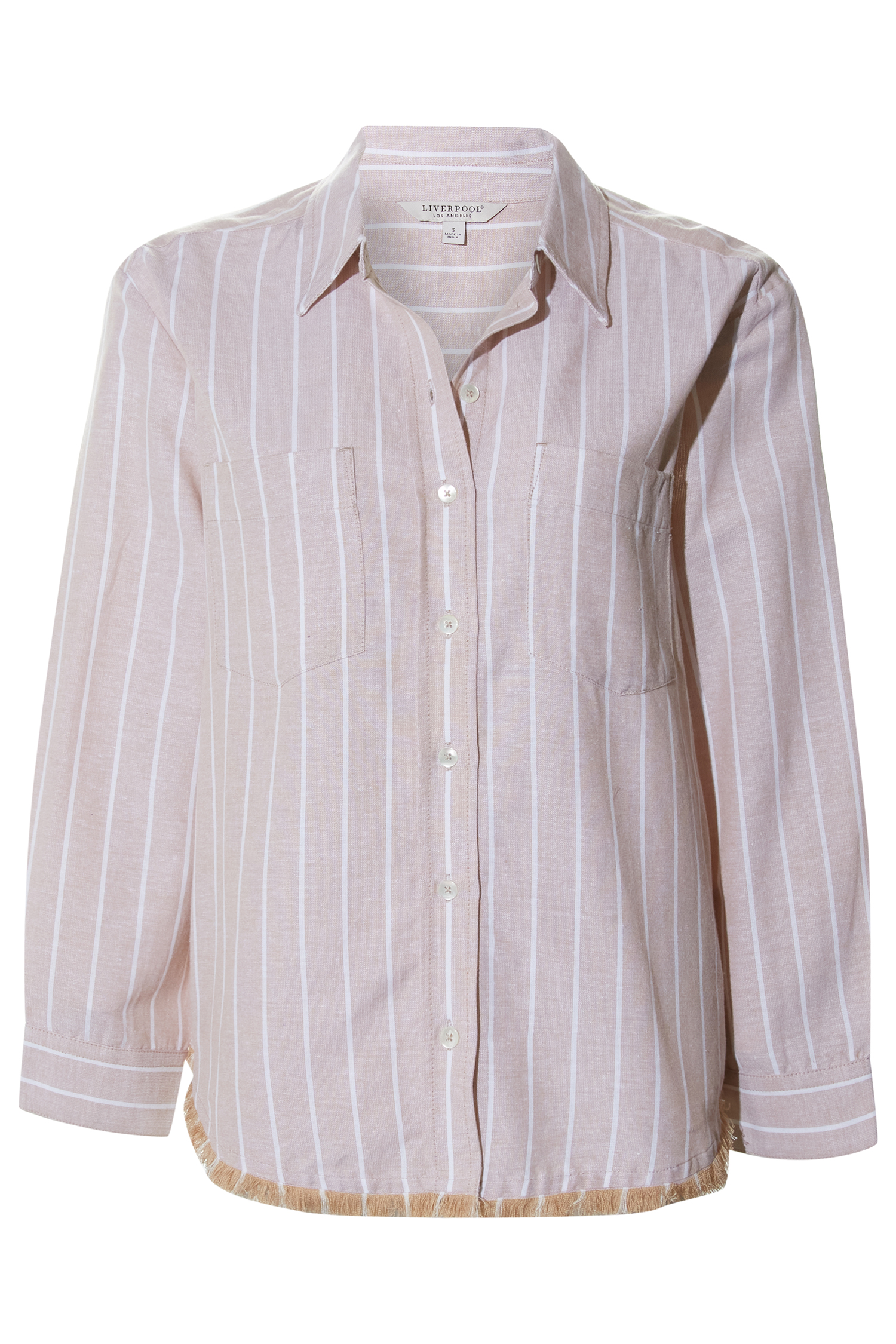 Liverpool Button Front Shirt w/ Fray