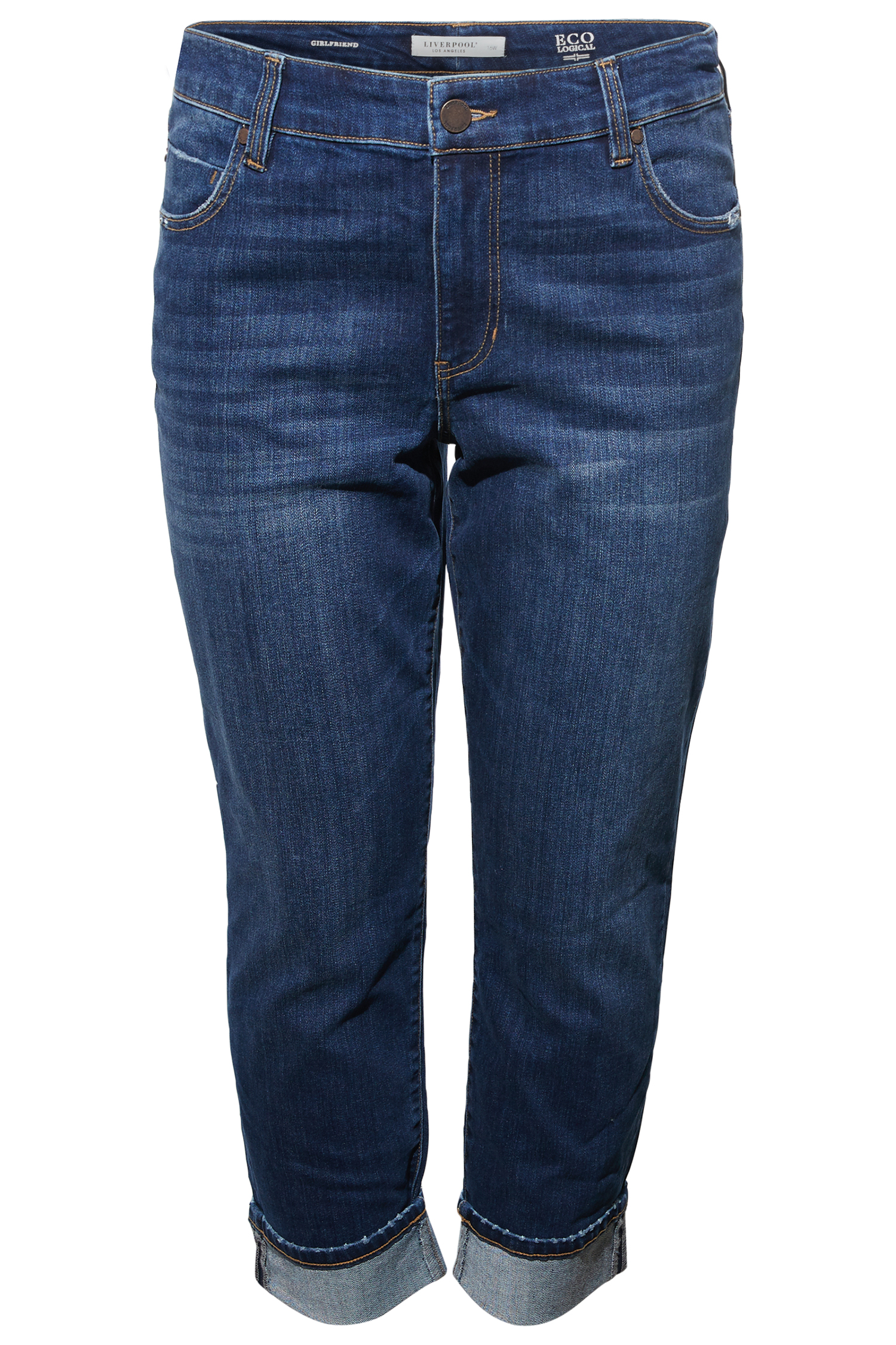 Liverpool Girlfriend Cuffed Slim Straight Jean