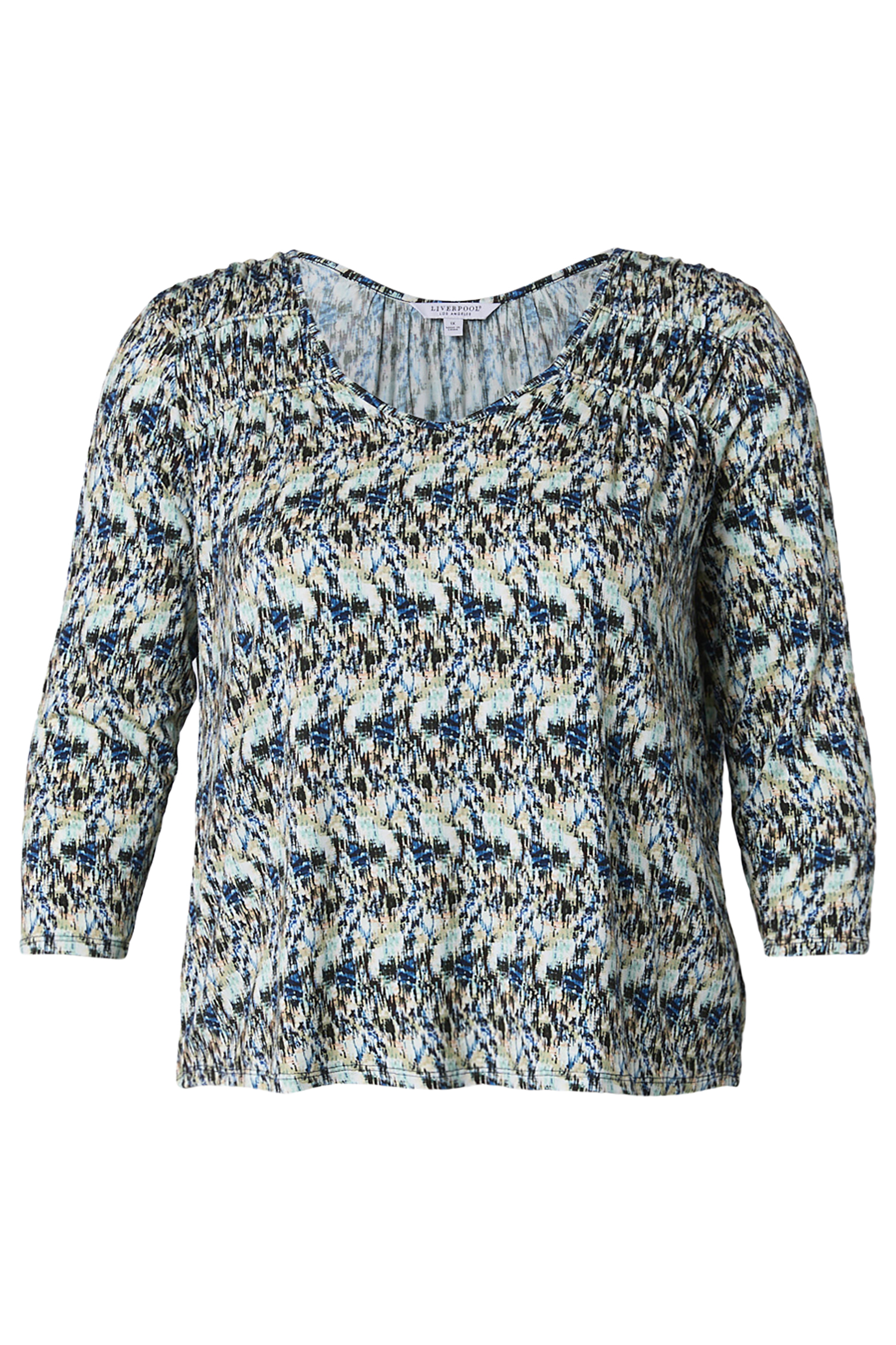 Liverpool Long Sleeve Shirred Detail Knit Top