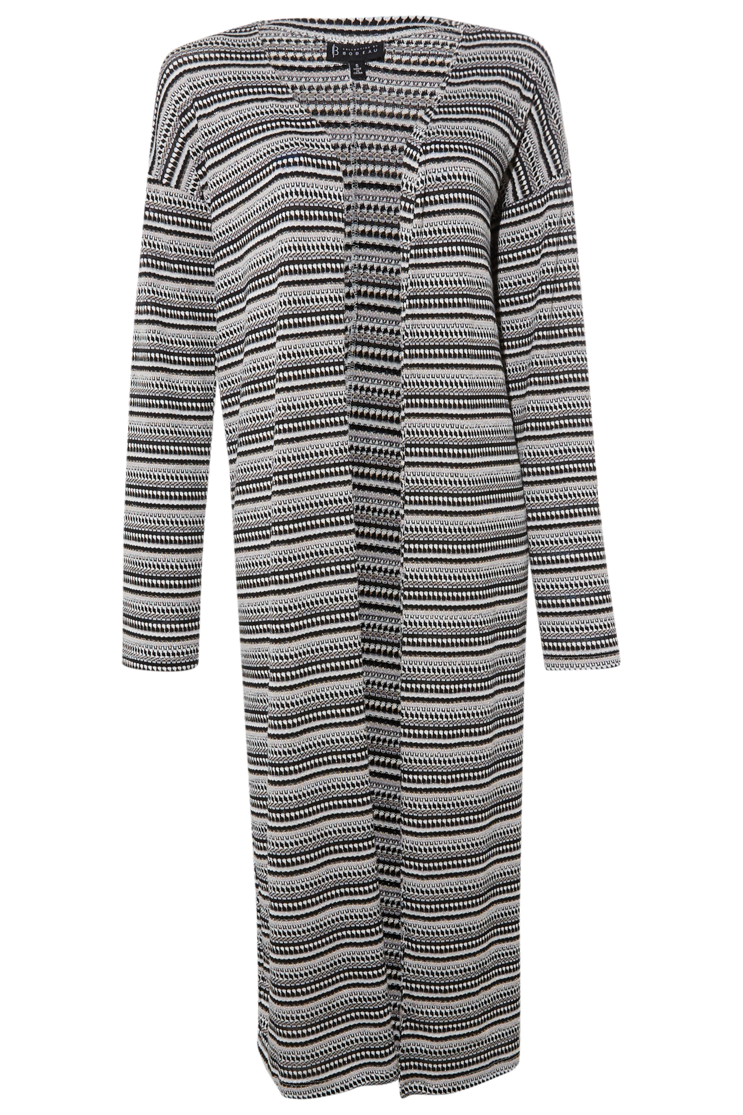 Long Metallic Striped Cardigan