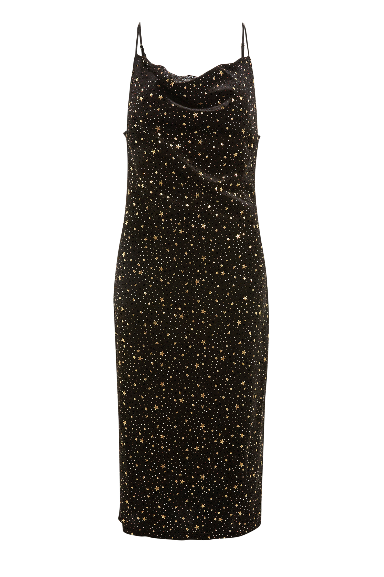 Velvet Star Print Midi Dress