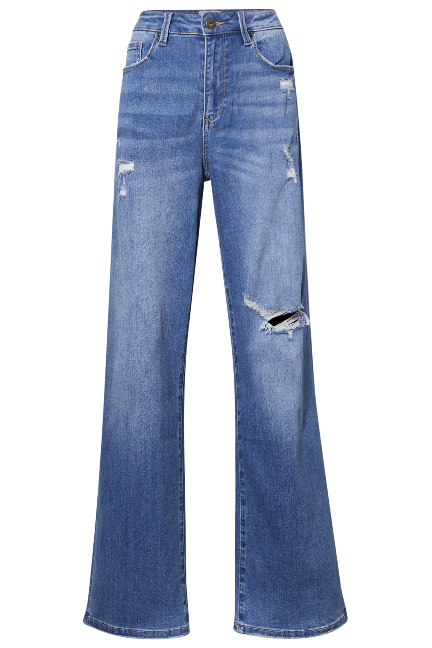 High Rise Distressed Denim