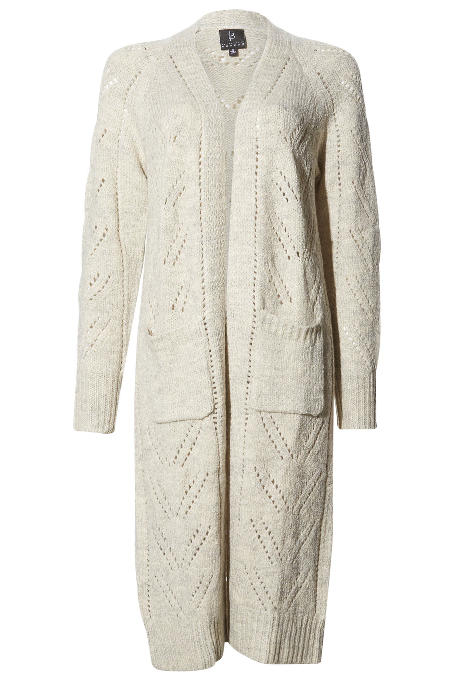 Open Front Pointelle Cardigan
