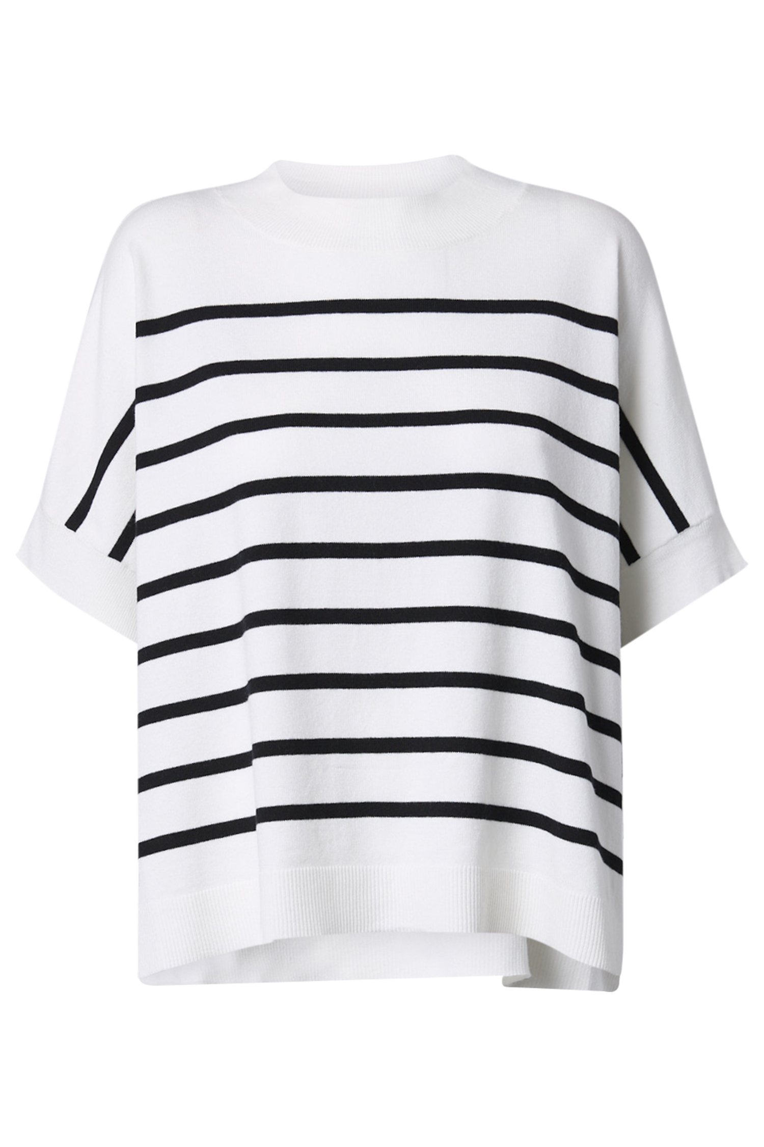 Mock Neck Short Sleeve Knit Top