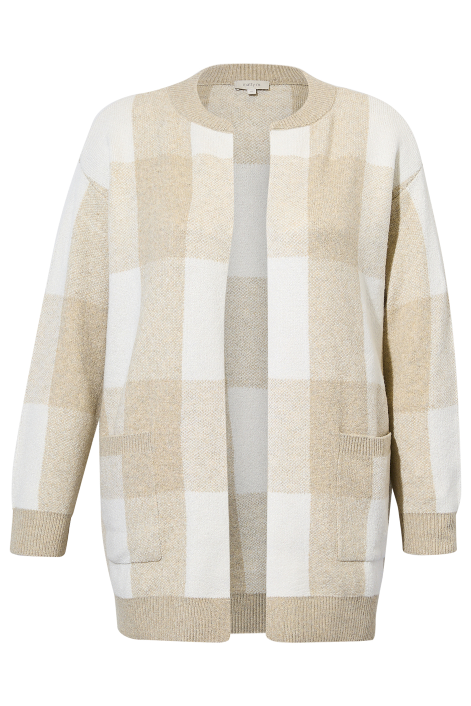 Long Checkered Cardigan