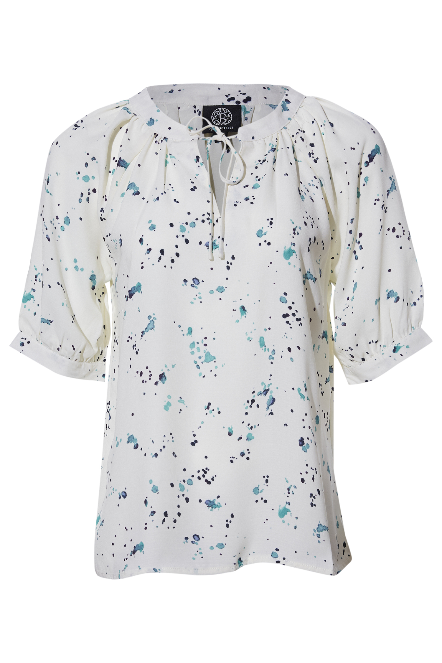 Split Neck Printed Blouse