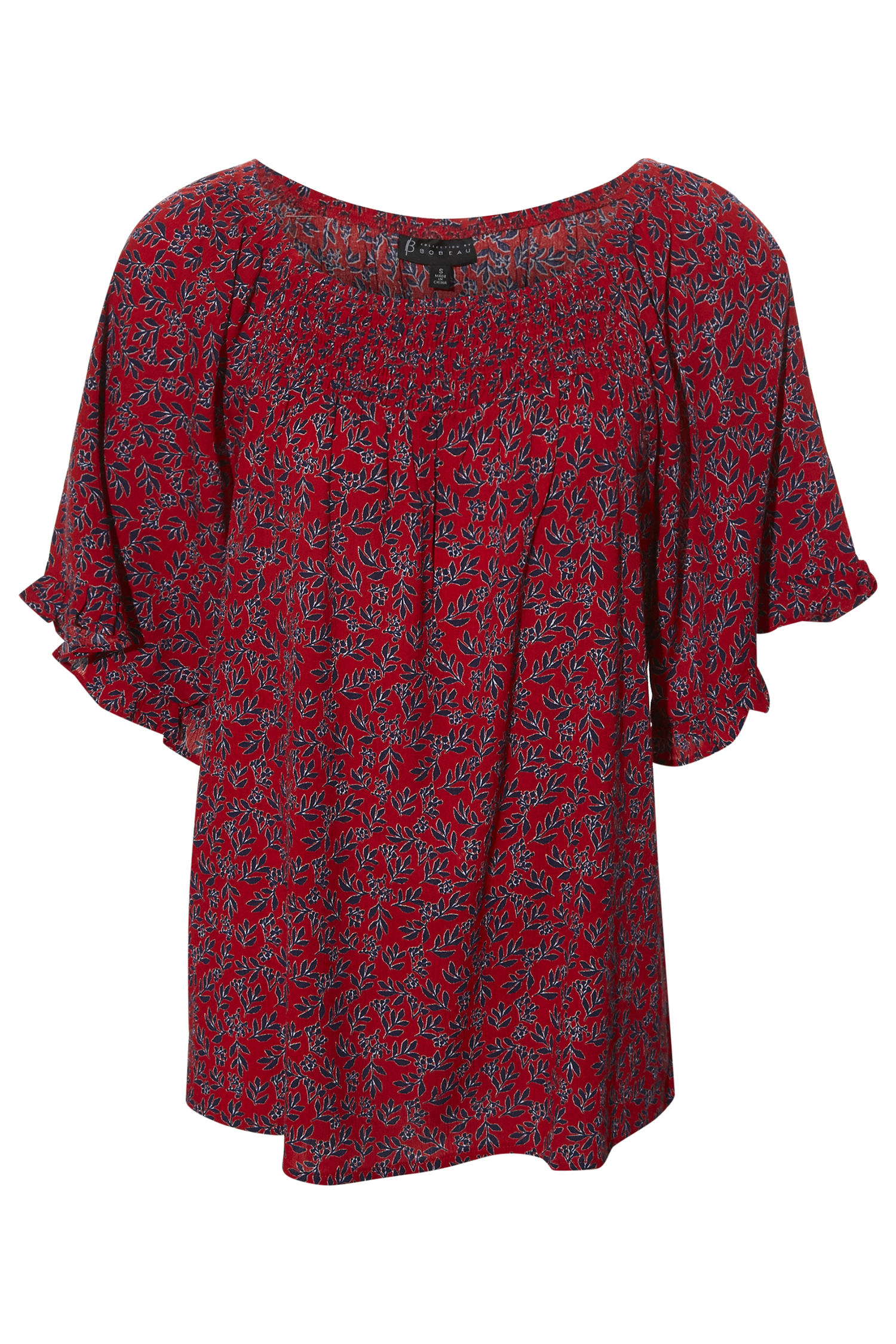 Elbow Sleeve Smocked Top