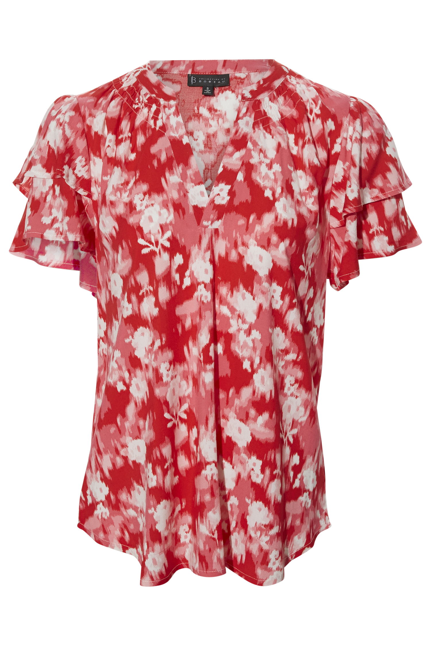 Printed Split Neck