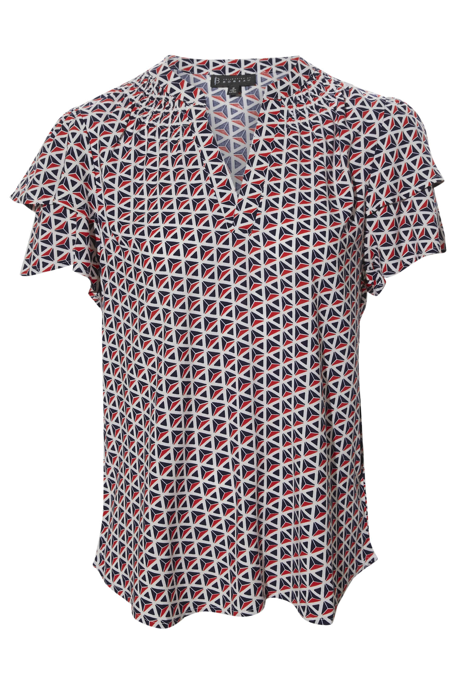 Printed Split Neck