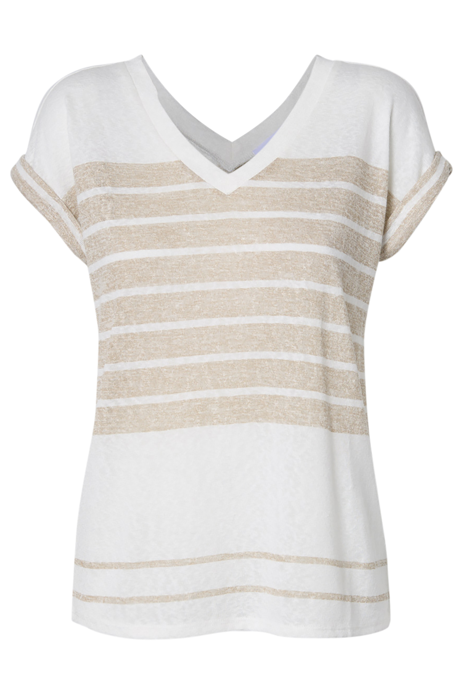 Double V-Neck Stripe Tee