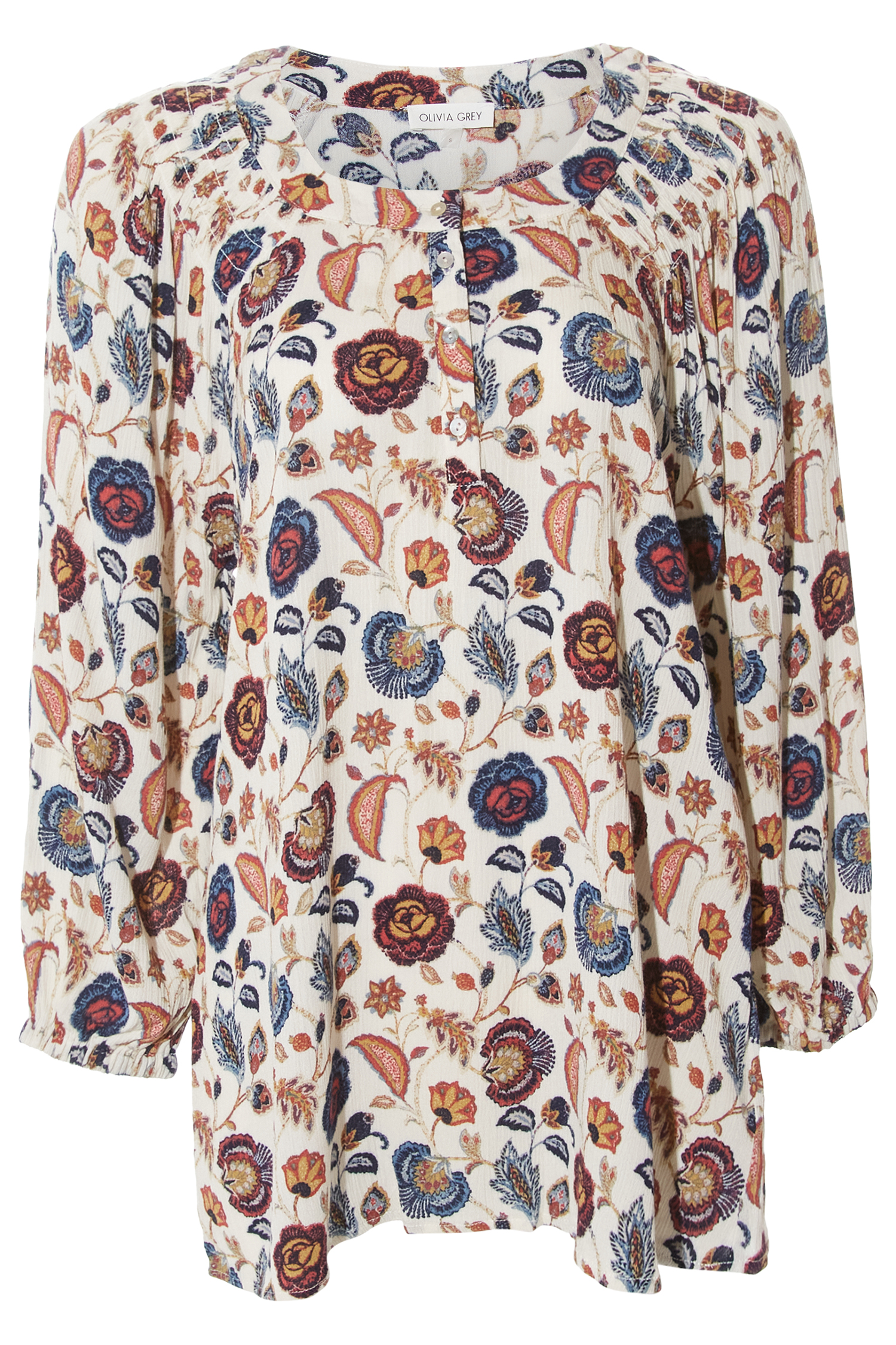 Floral 3/4 Sleeve Raglan Top