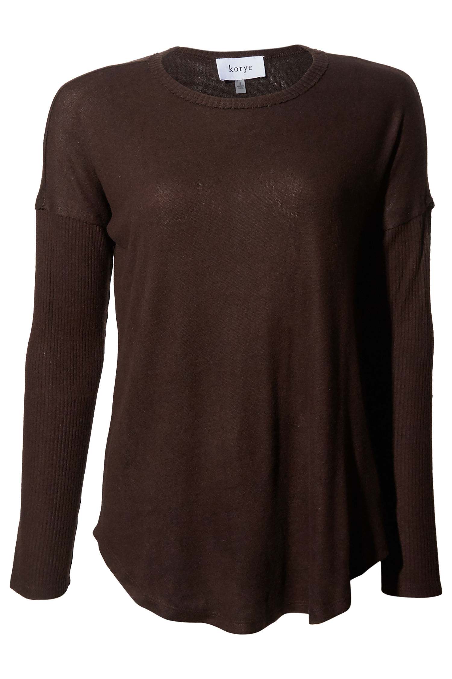 Long Sleeve Ribbed Contrast Top