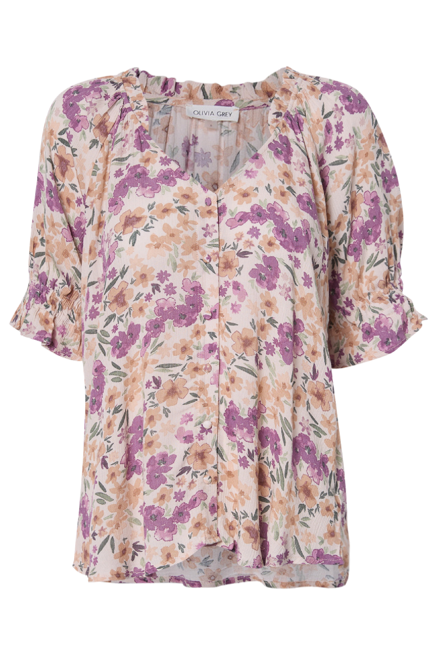 Printed V-Neck Top