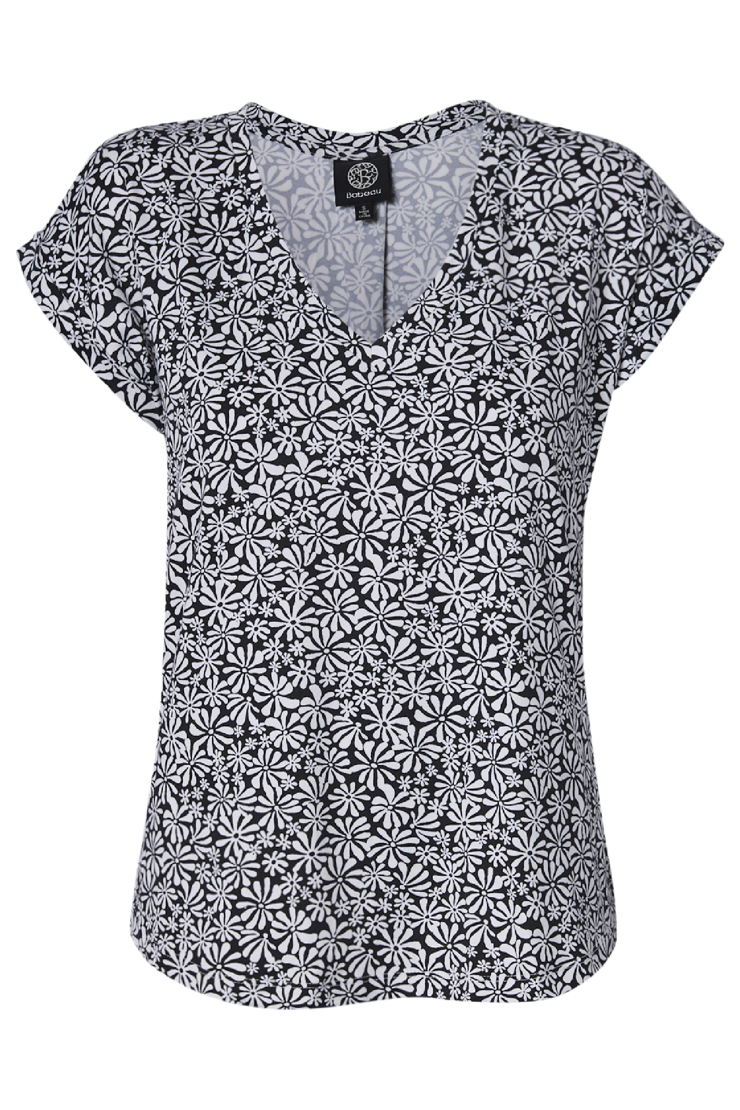 Printed V Neck Tee