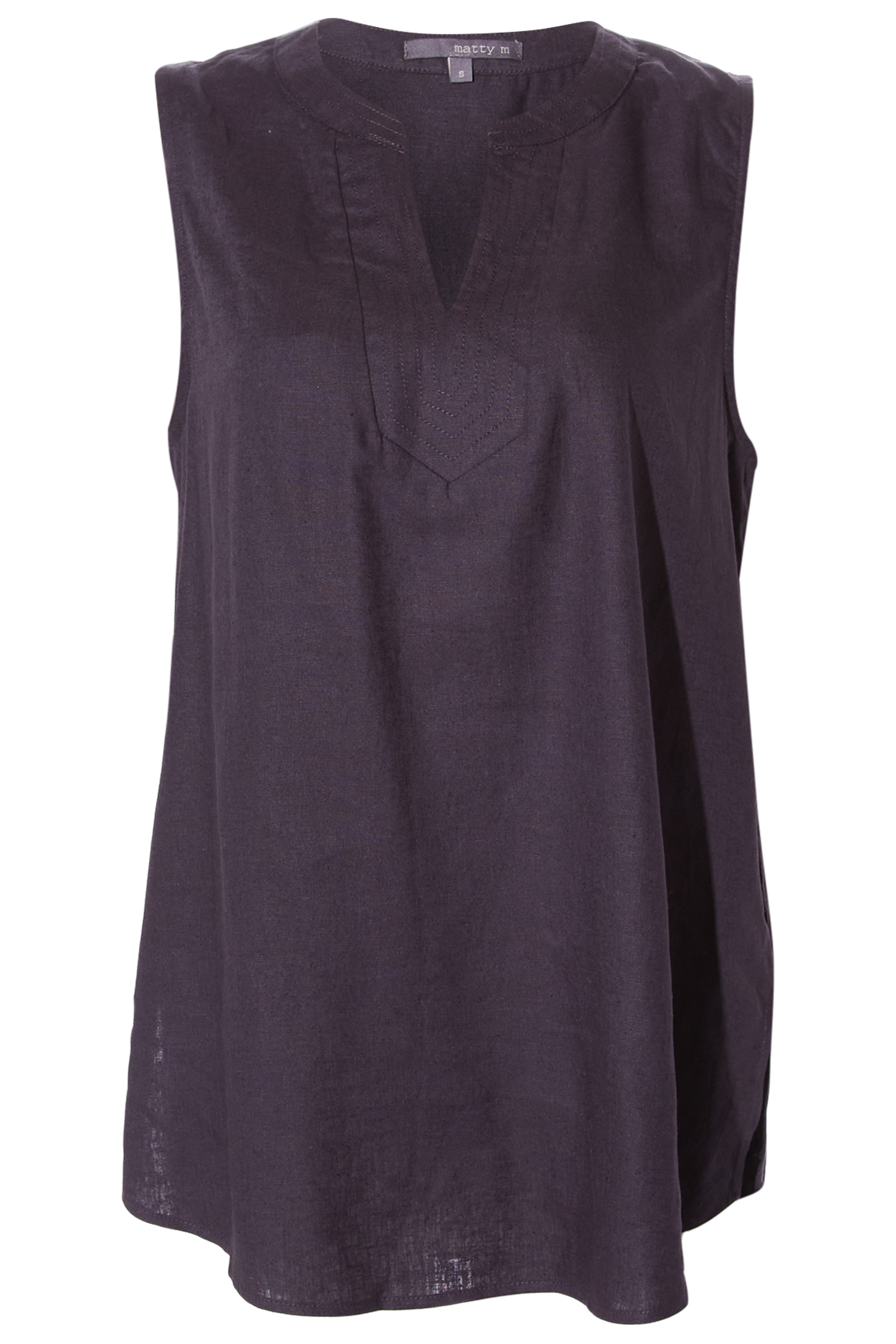 Split Neck Linen Tank