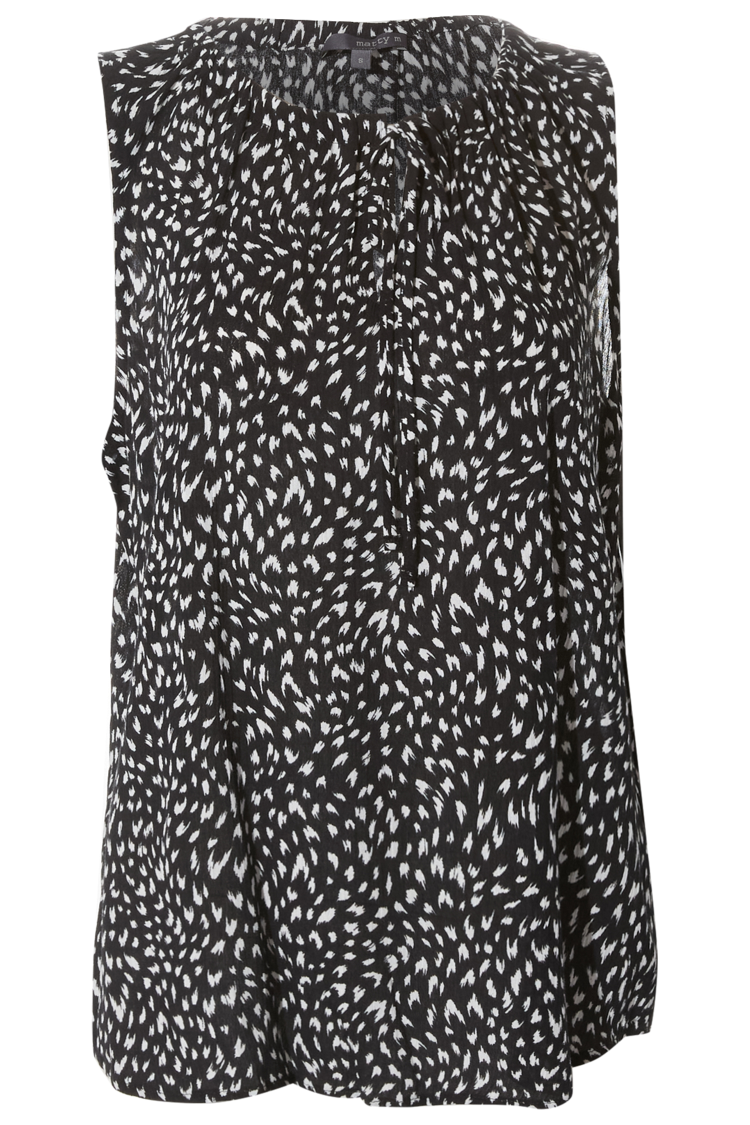 Printed Split Neck Sleeveless Top
