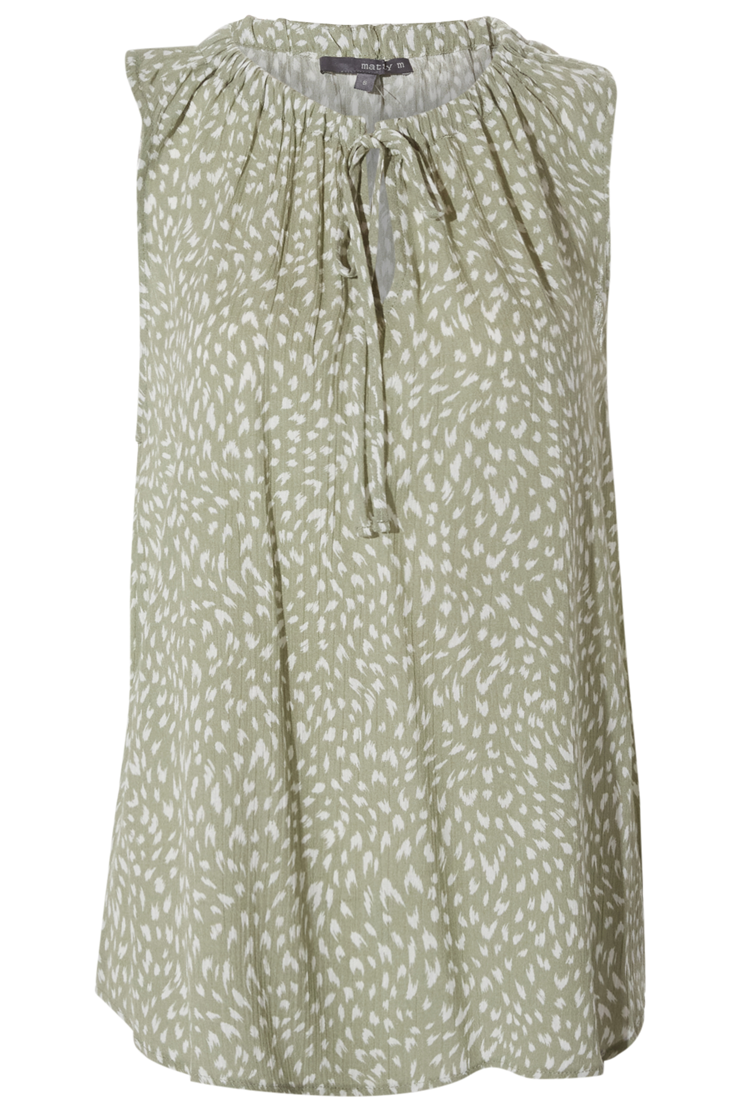 Printed Split Neck Sleeveless Top