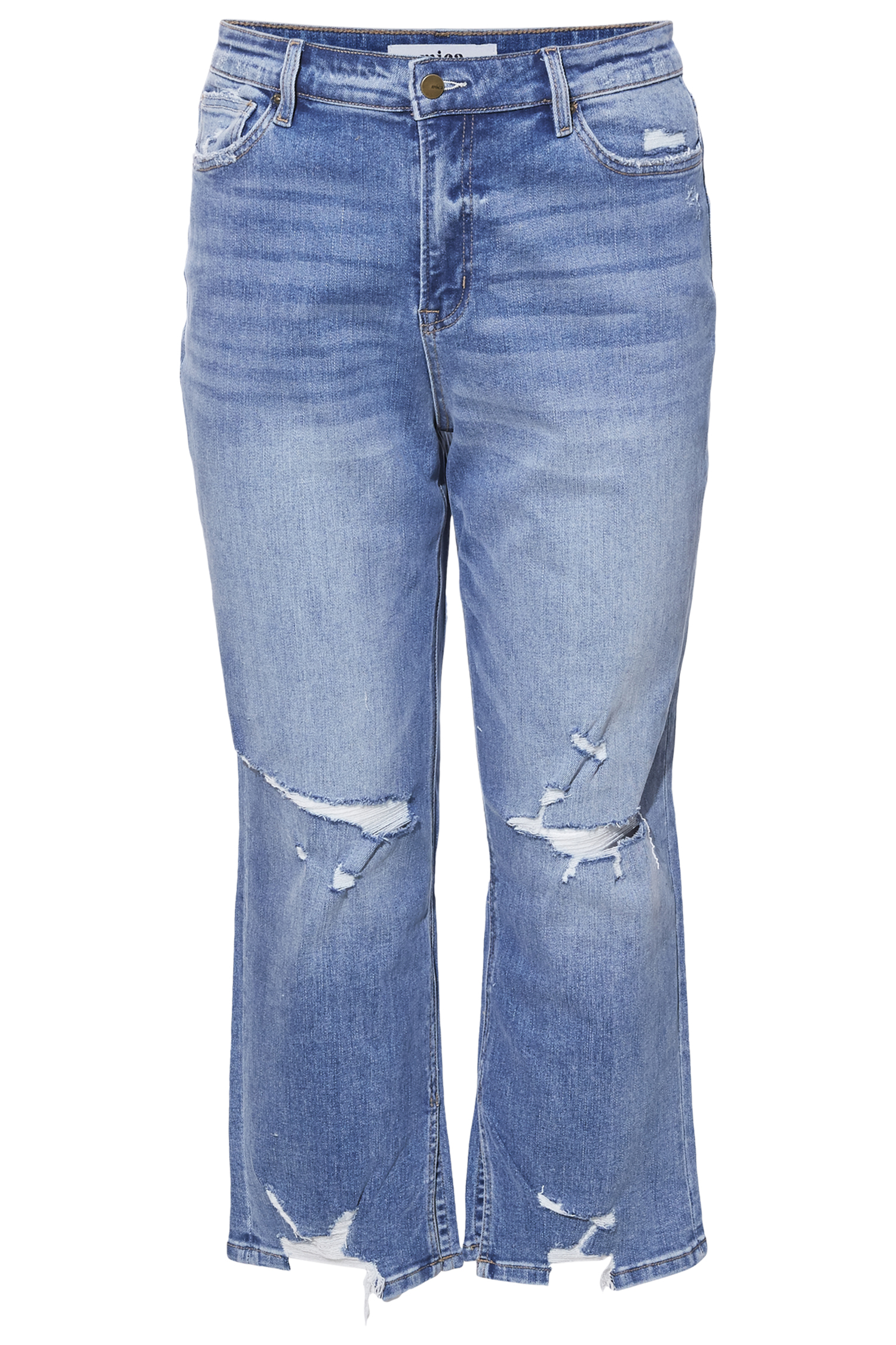 High Rise Ankle Straight with Slit