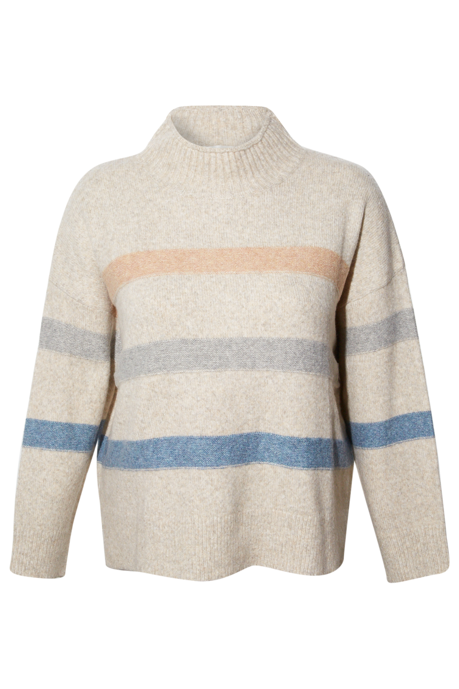 Striped Mock Neck Sweater
