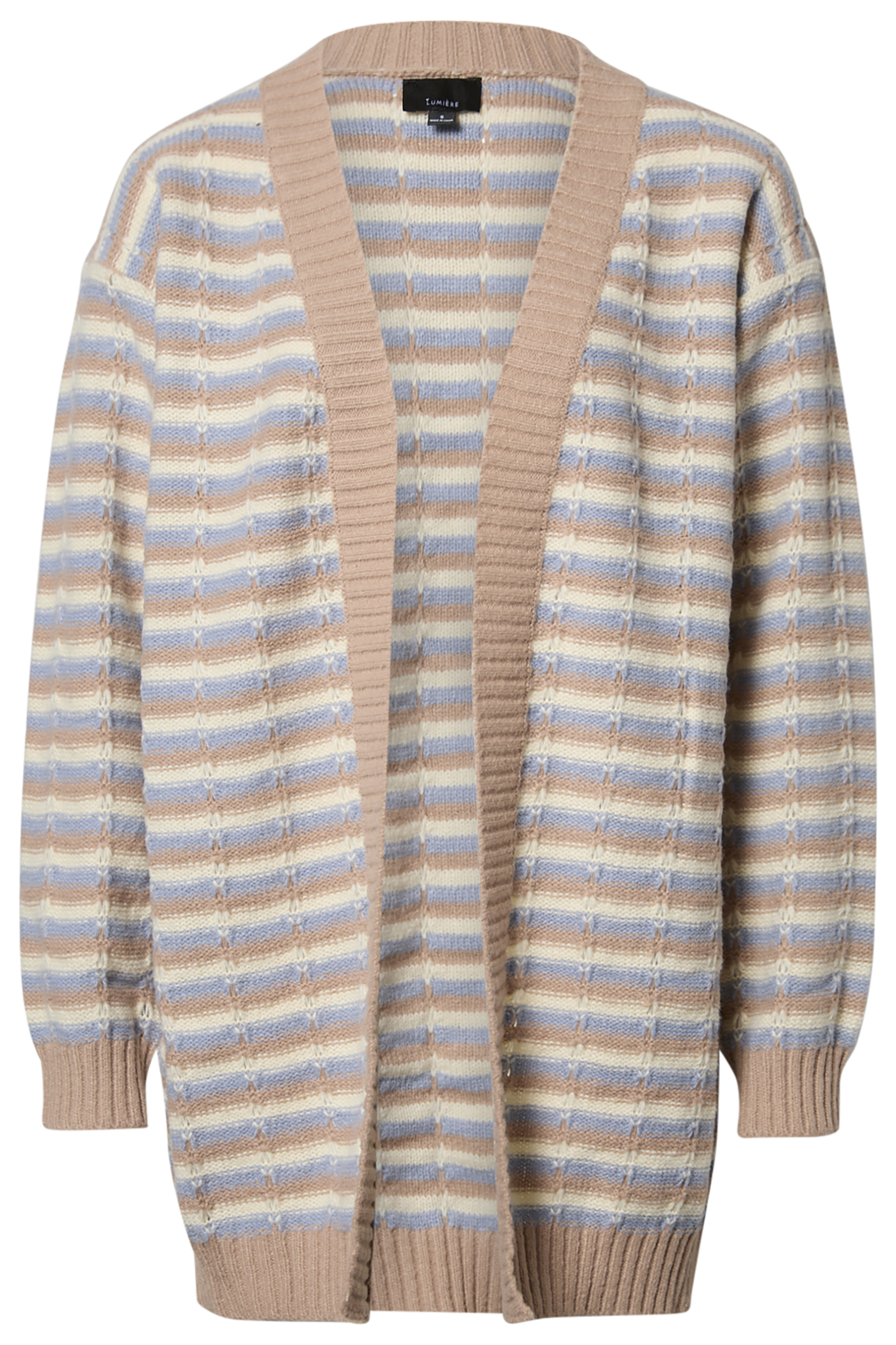 Open Front Stripe Cardigan