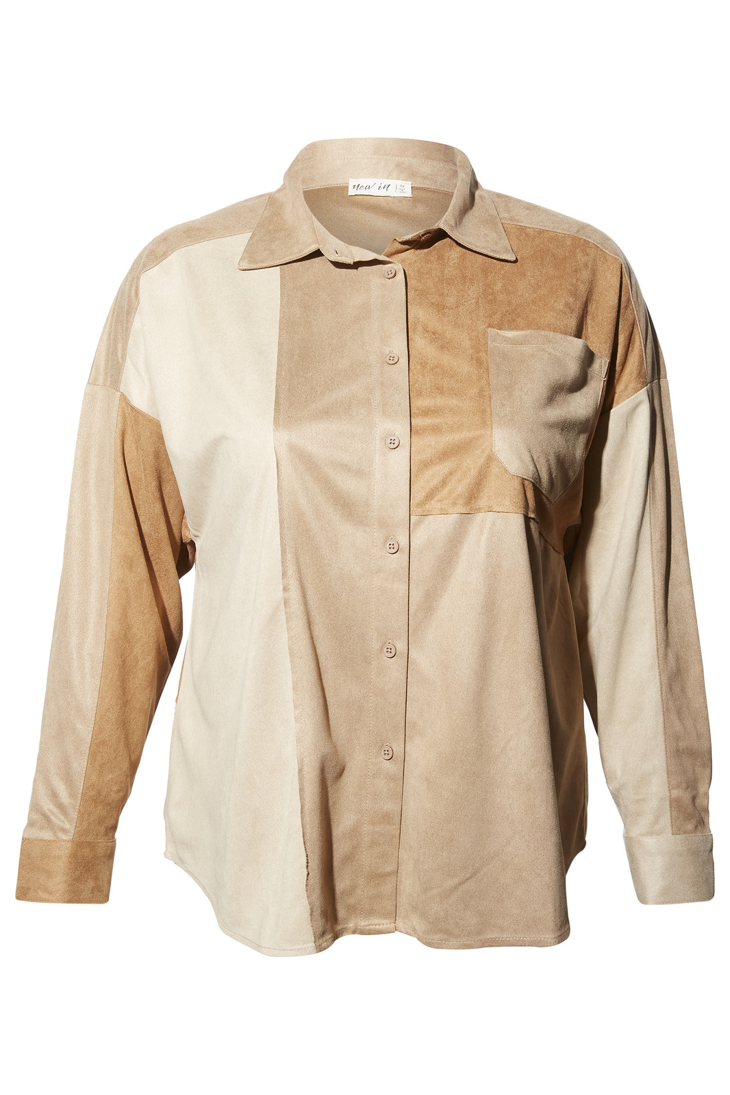 Color Block Button Front Shirt