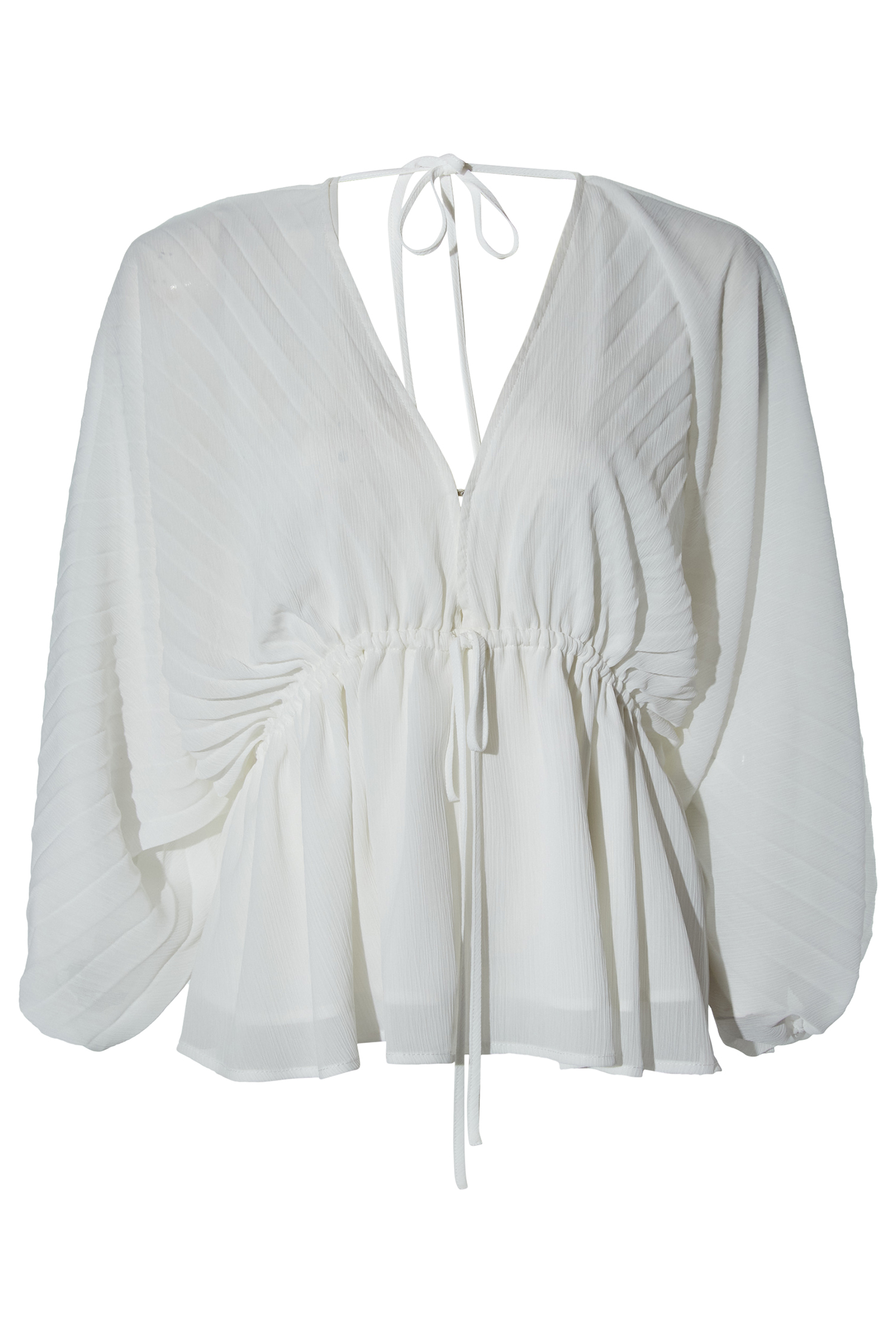 Pleated Long Sleeve Blouse