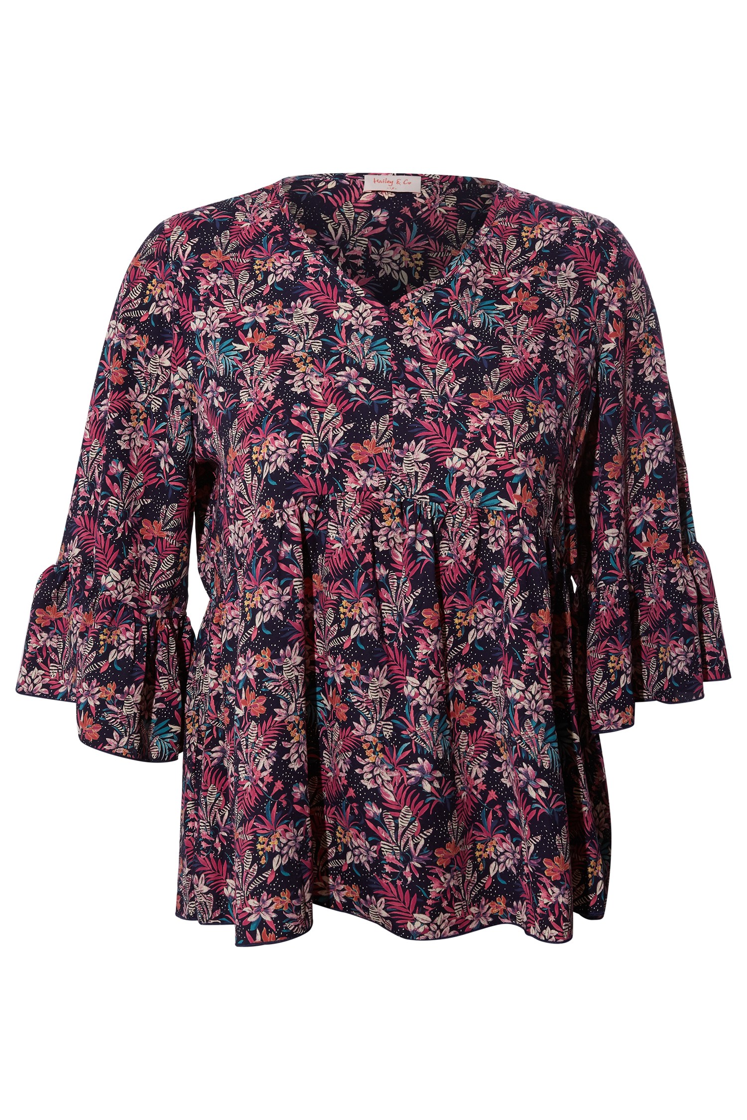 Printed Bell Sleeve Top