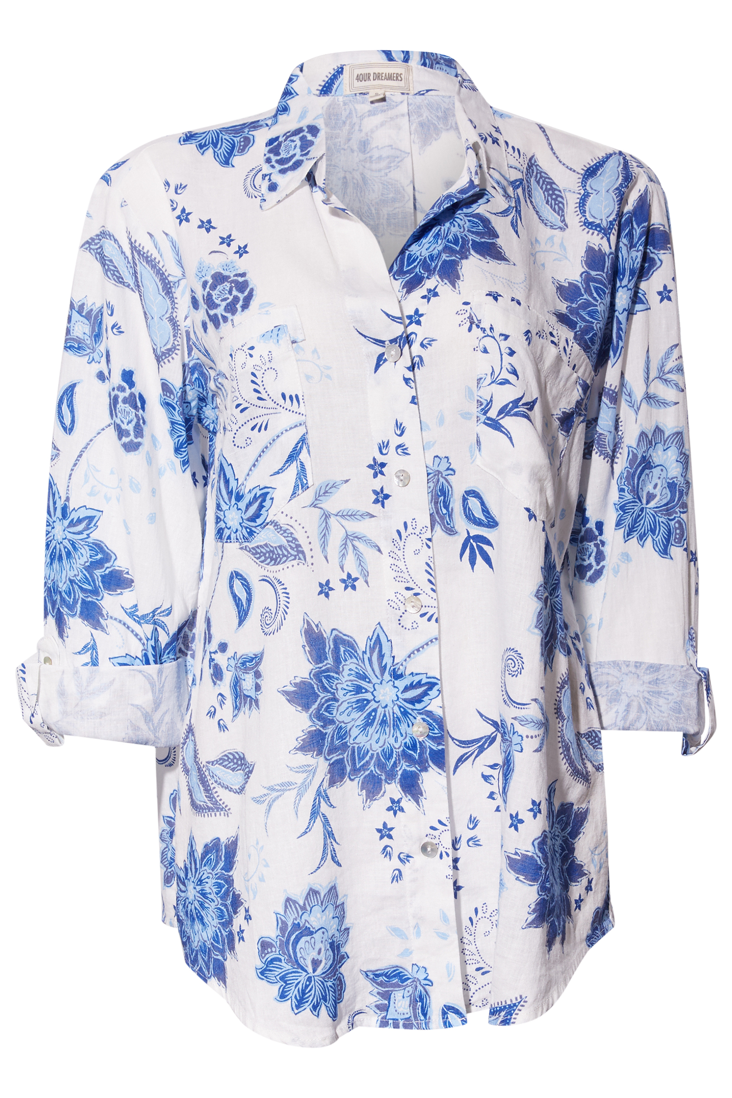 Printed Button Front Shirt