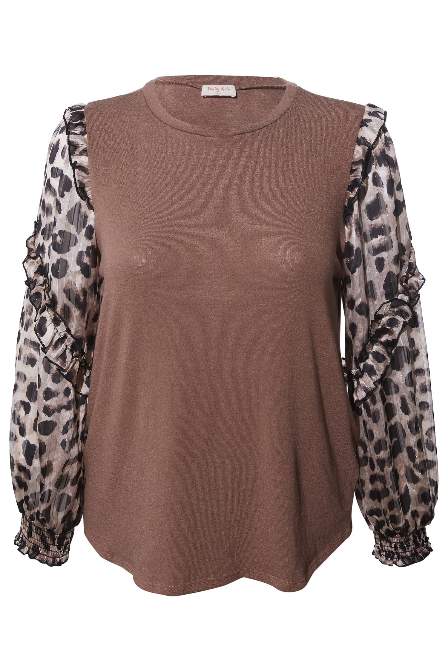 Leopard Print Sleeve Blouse