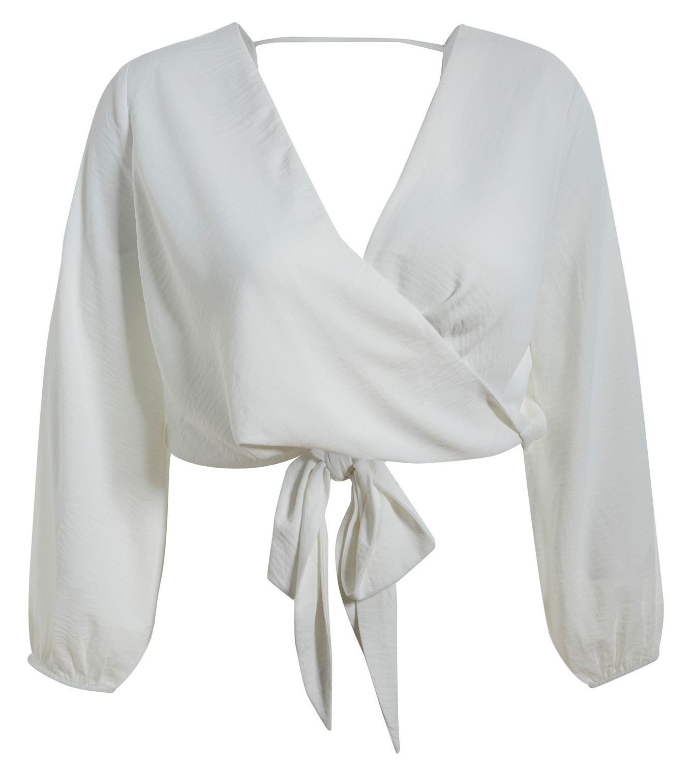 Cropped Surplice Blouse