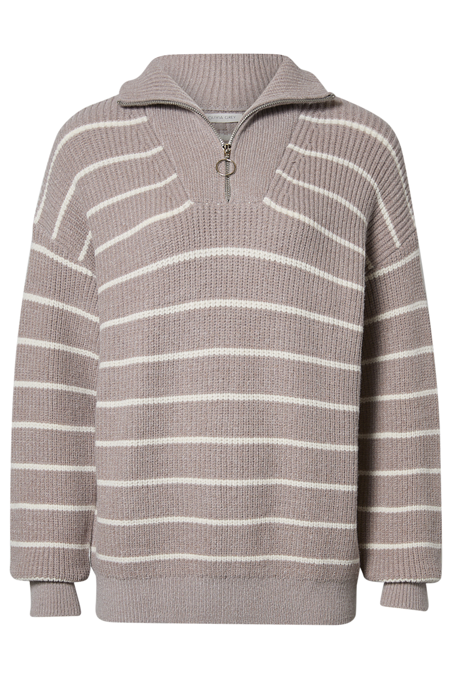 Striped Quarter Zip Pullover