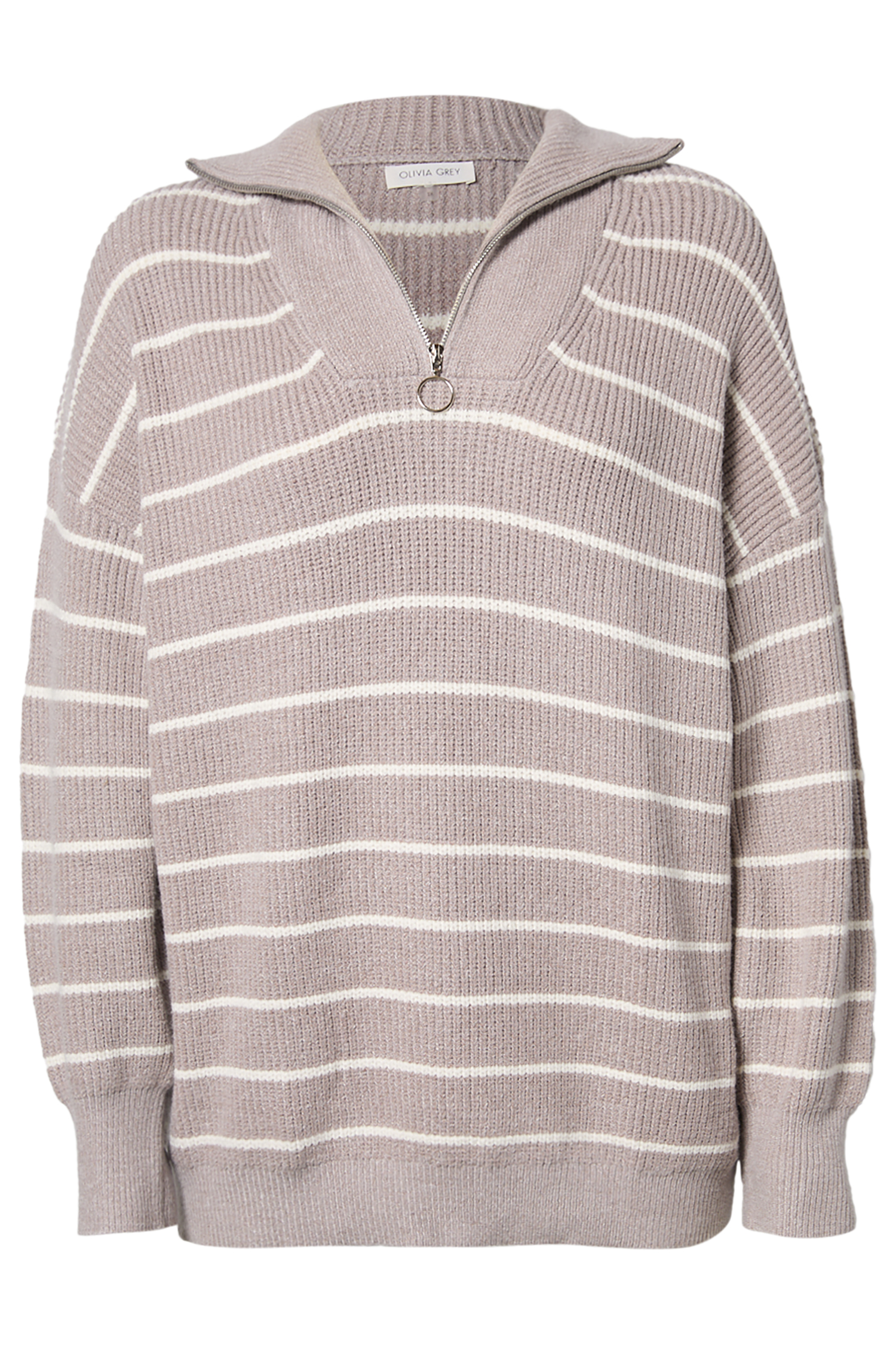Striped Quarter Zip Pullover