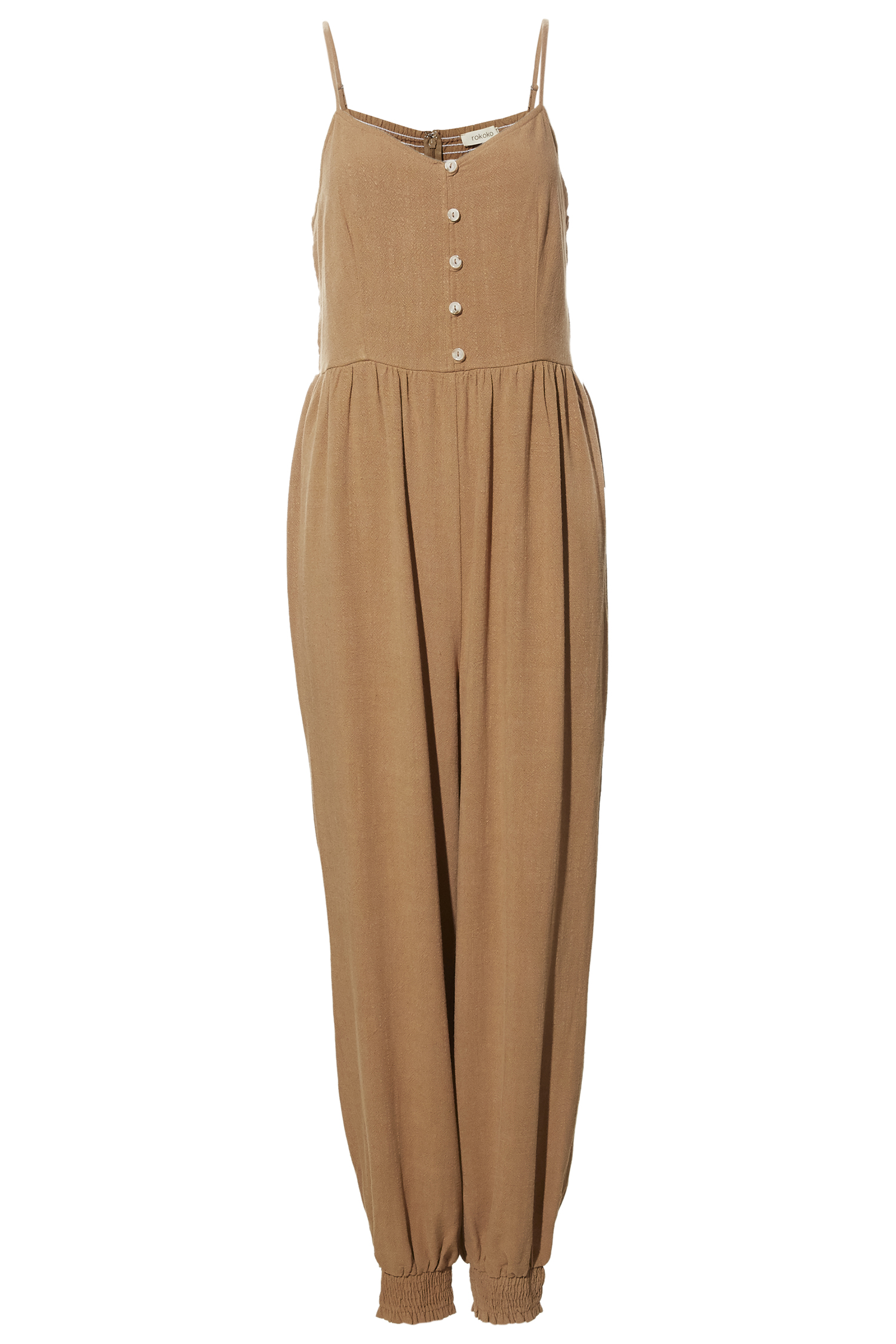 Sleeveless Front Button Jumpsuit