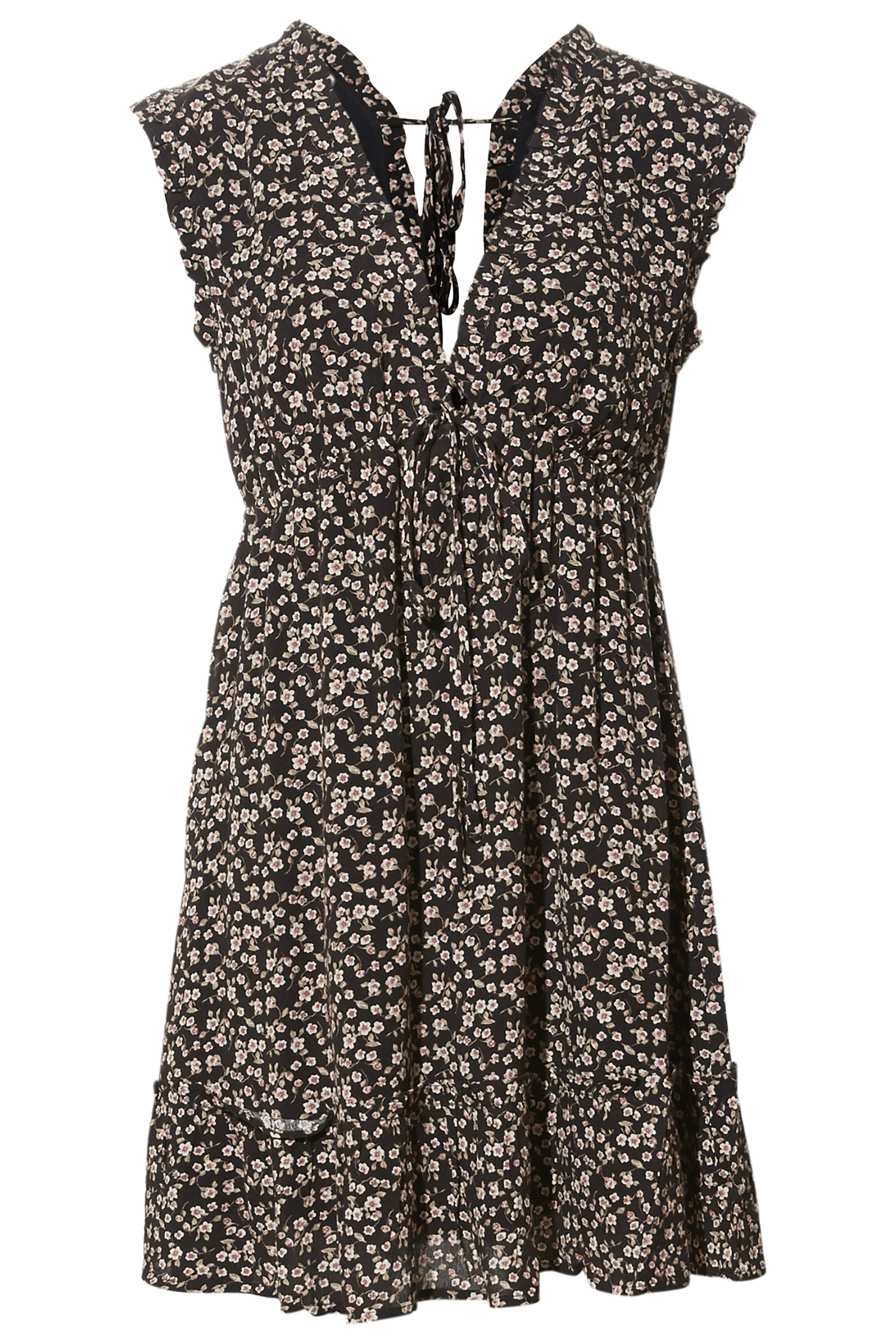 Back Tie Floral Print Mini Dress