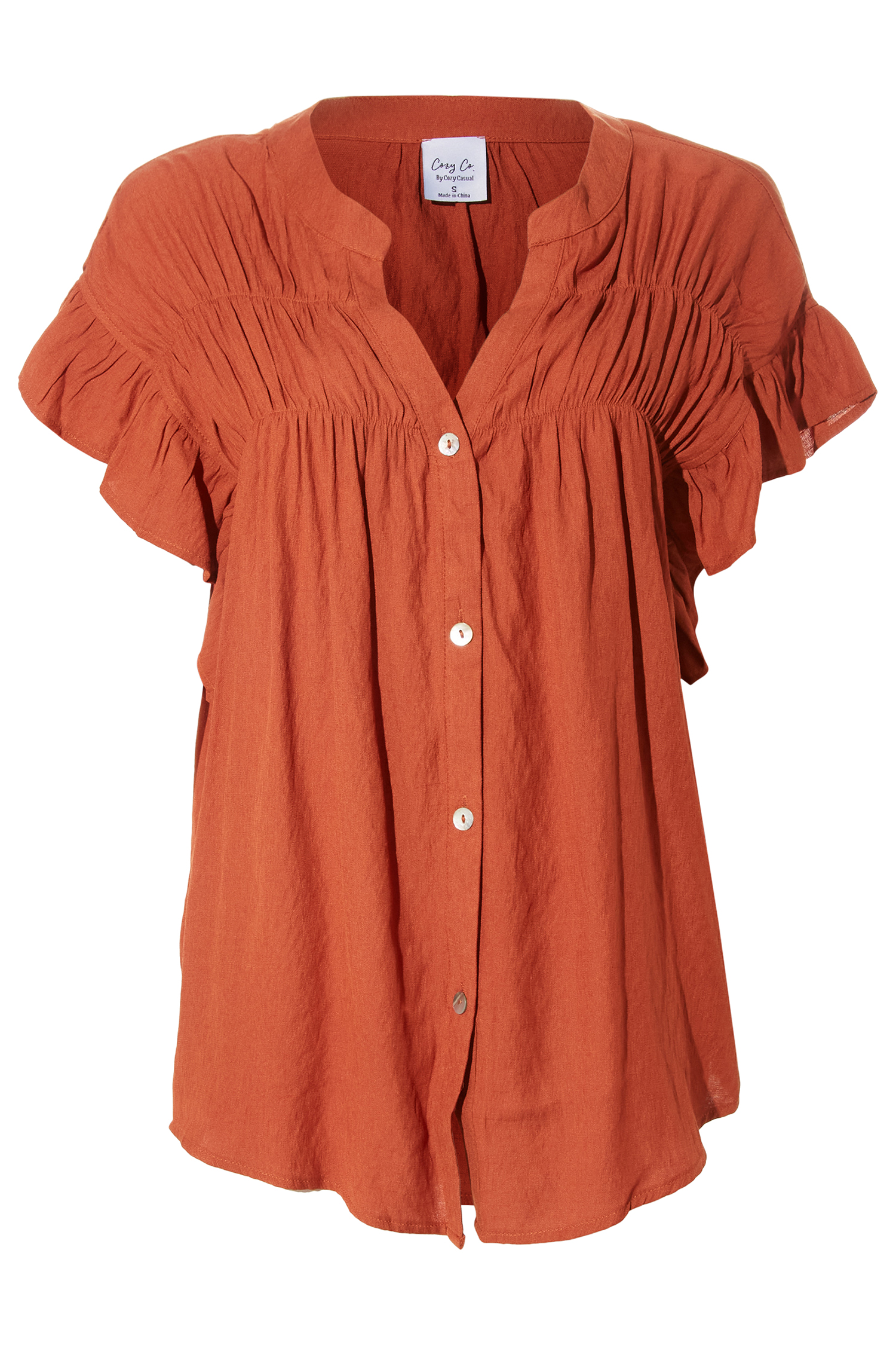 Ruffled Button Up Blouse