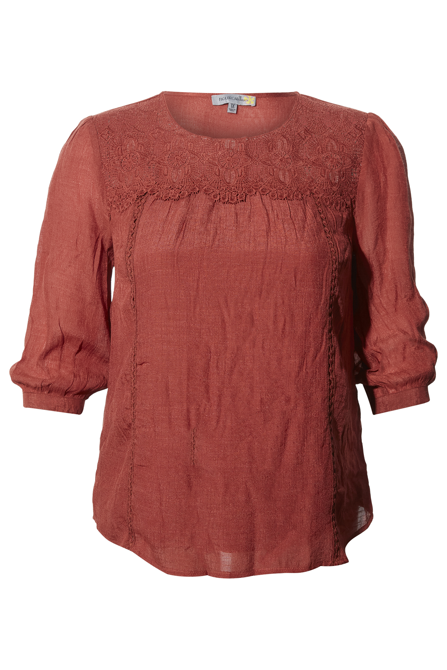 3/4 Sleeve Lace Top